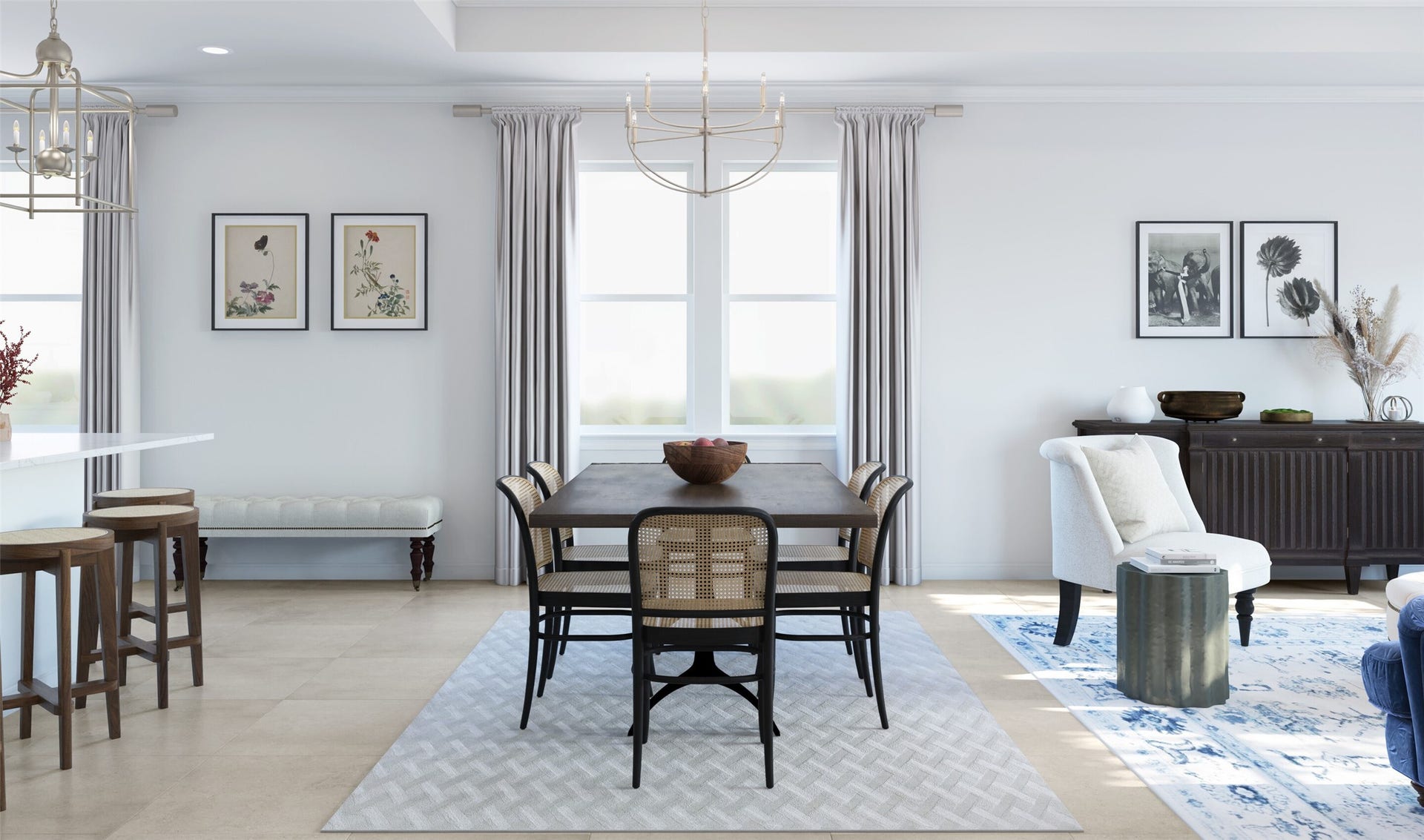 Sun-lit dining area (*Artist rendering used for illustration purposes only.)