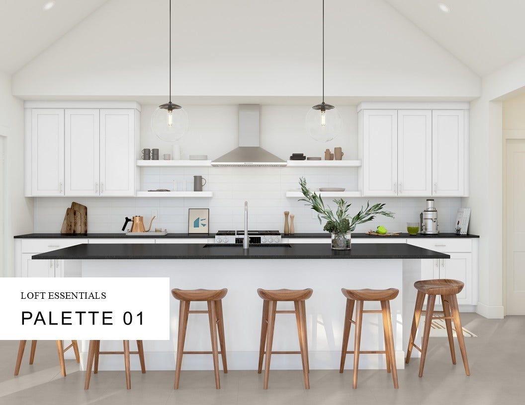 Loft Look Palette 1 Selection Sheet (*Artist rendering used for illustration purposes only.)