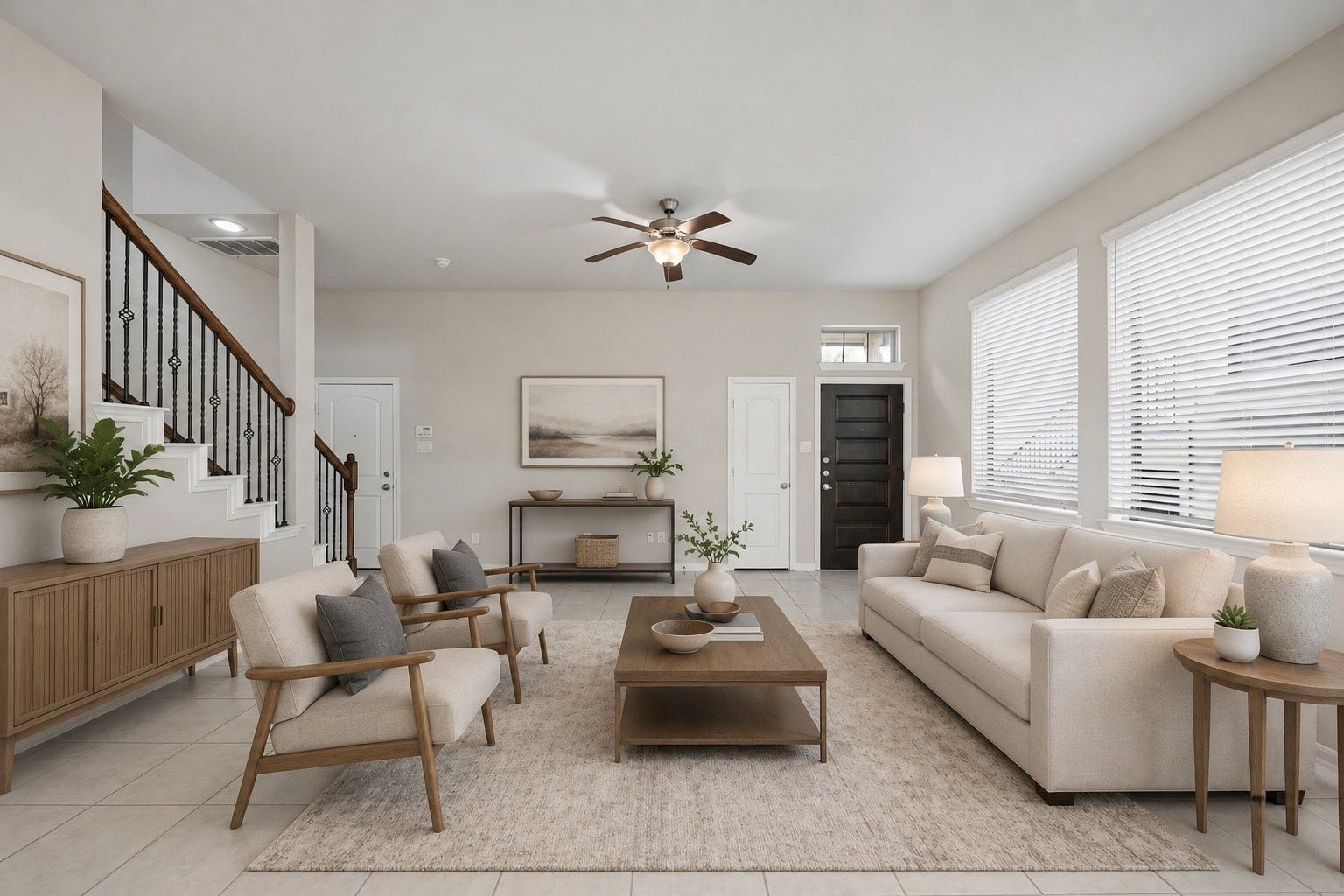 8734 Laurel Crest Drive, Missouri City, TX 77459 Living room virtually staged