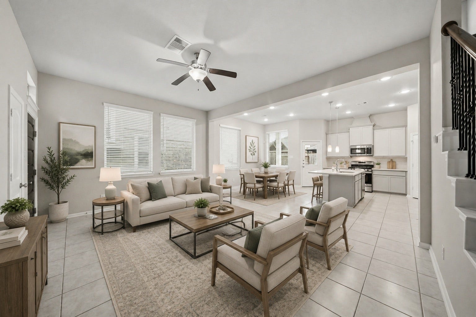 8734 Laurel Crest Drive, Missouri City, TX 77459 Living room virtually staged