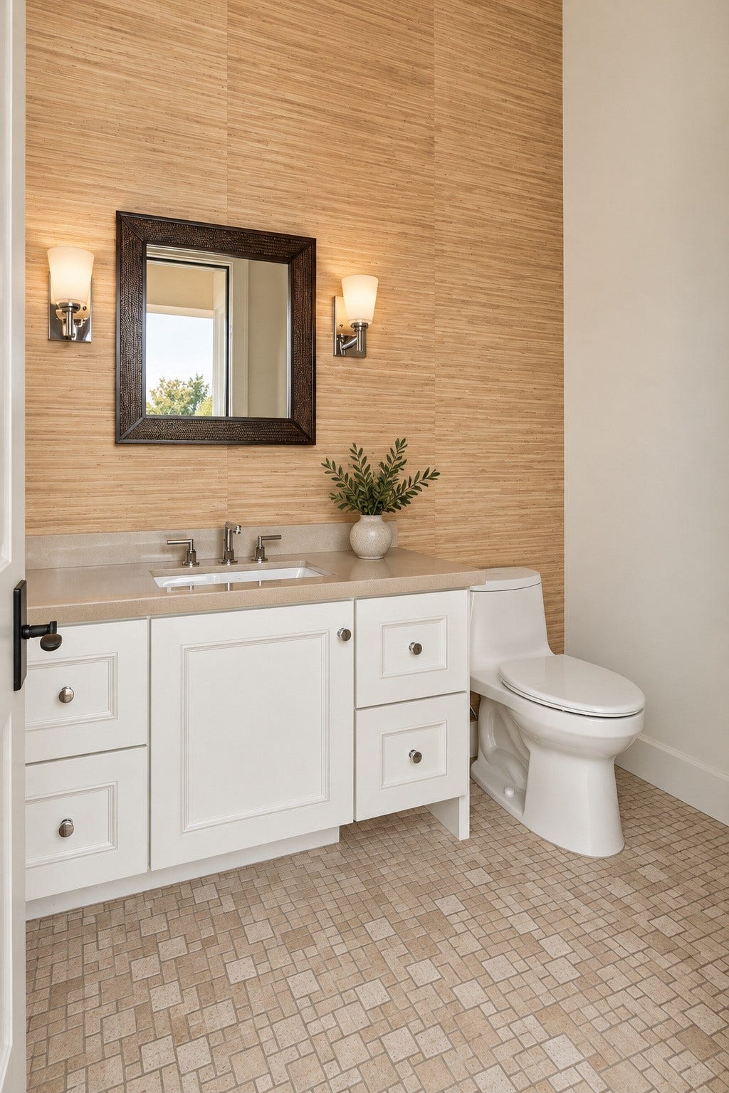46 Lamerie Way, The Woodlands, TX 77382 Beautifully appointed bathroom featuring a spacious vanity, elegant finishes, and a glass-enclosed shower.