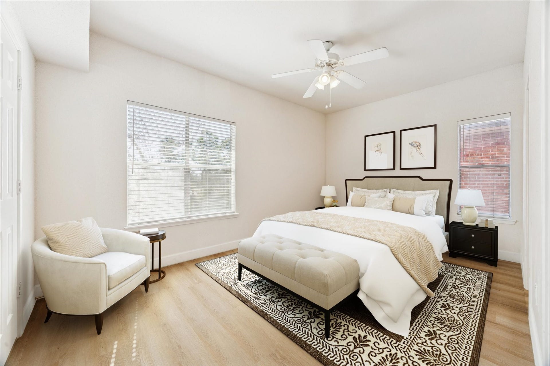 4041 Law Street, #512, Houston, TX 77005 Virtually staged bedroom 1.