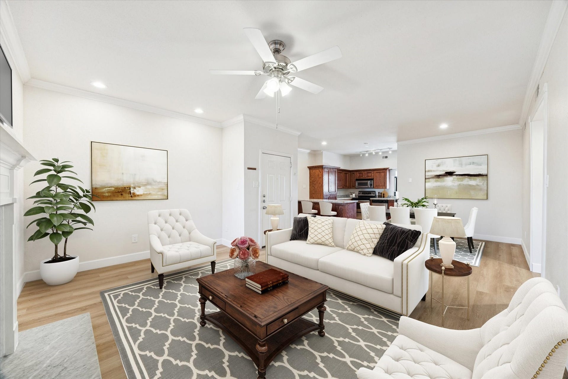 4041 Law Street, #512, Houston, TX 77005 Virtually staged living room.