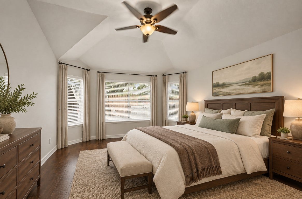 16114 N Lakestone Drive, Tomball, TX 77377 primary bedroom enjoys the back patio