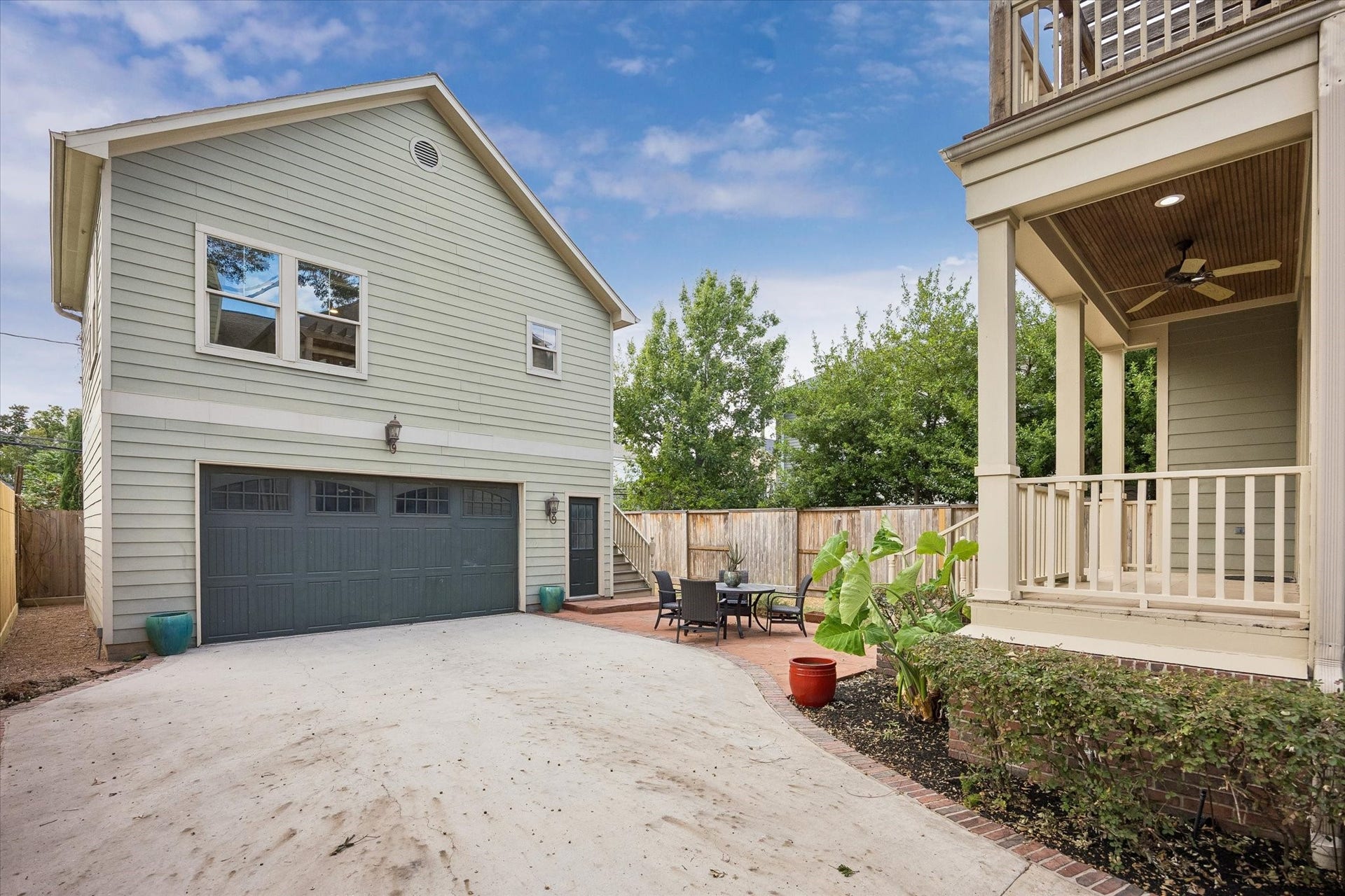 There is a lot to love about having this much space tucked into a fenced and gated Heights backyard. A 2 car garage with a full apartment above adds incredible flexibility, while a covered porch, second floor balcony, patio and automatic driveway gate make everyday living feel both comfortable and convenient.