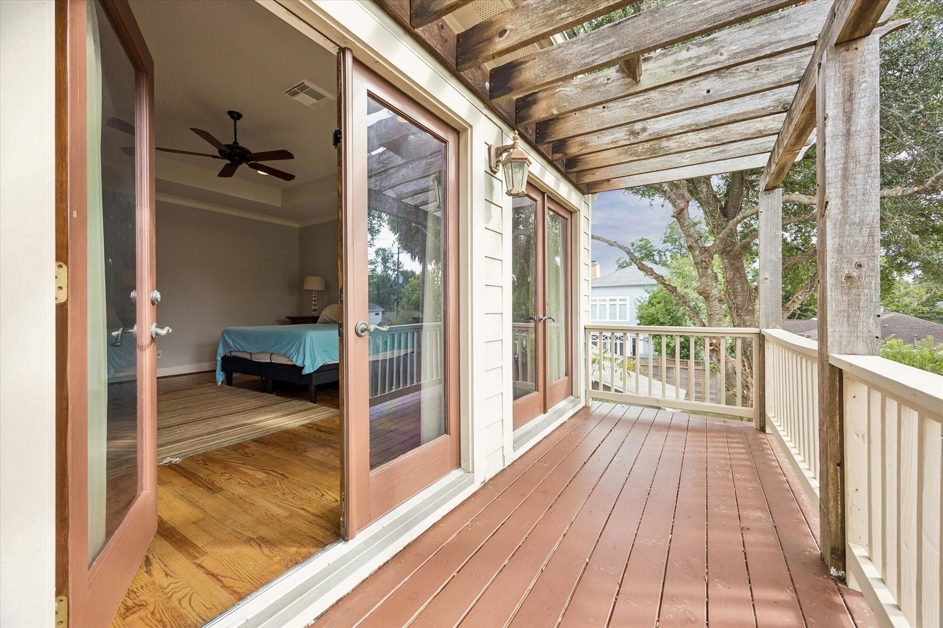 Step outside your primary suite and slow things down a little. This private balcony creates an easy spot for morning coffee, a quiet read or a little fresh air before the day gets going.