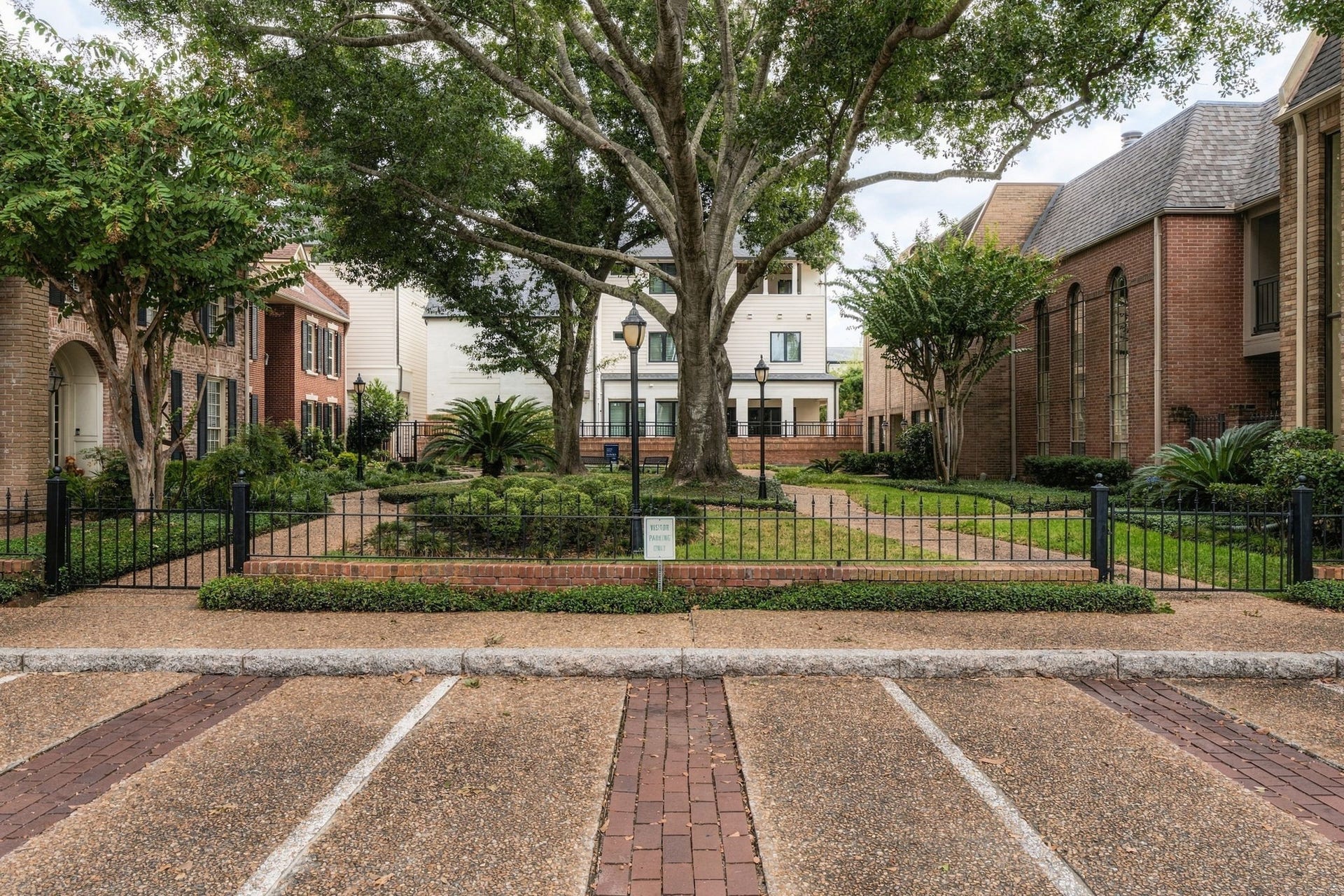 5409 Chevy Chase, #A, Houston, TX 77056 View from the visitor parking at the end of the courtyard leading to the development.