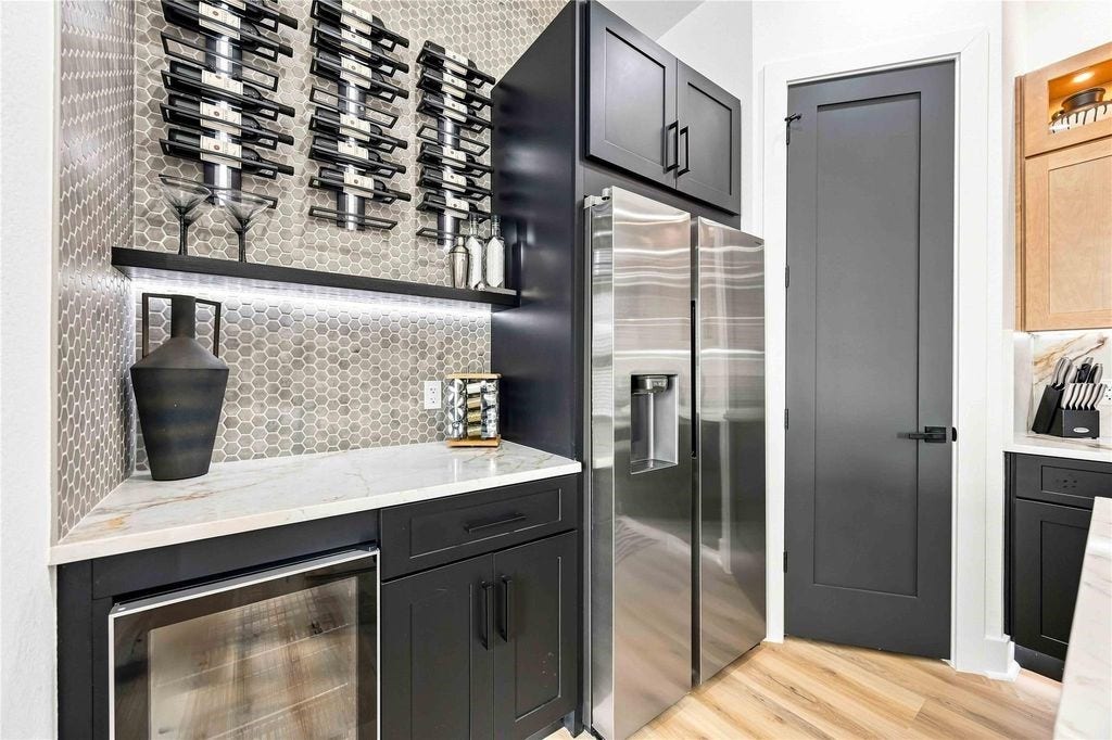 Wine Refrigerator & Built In Storage