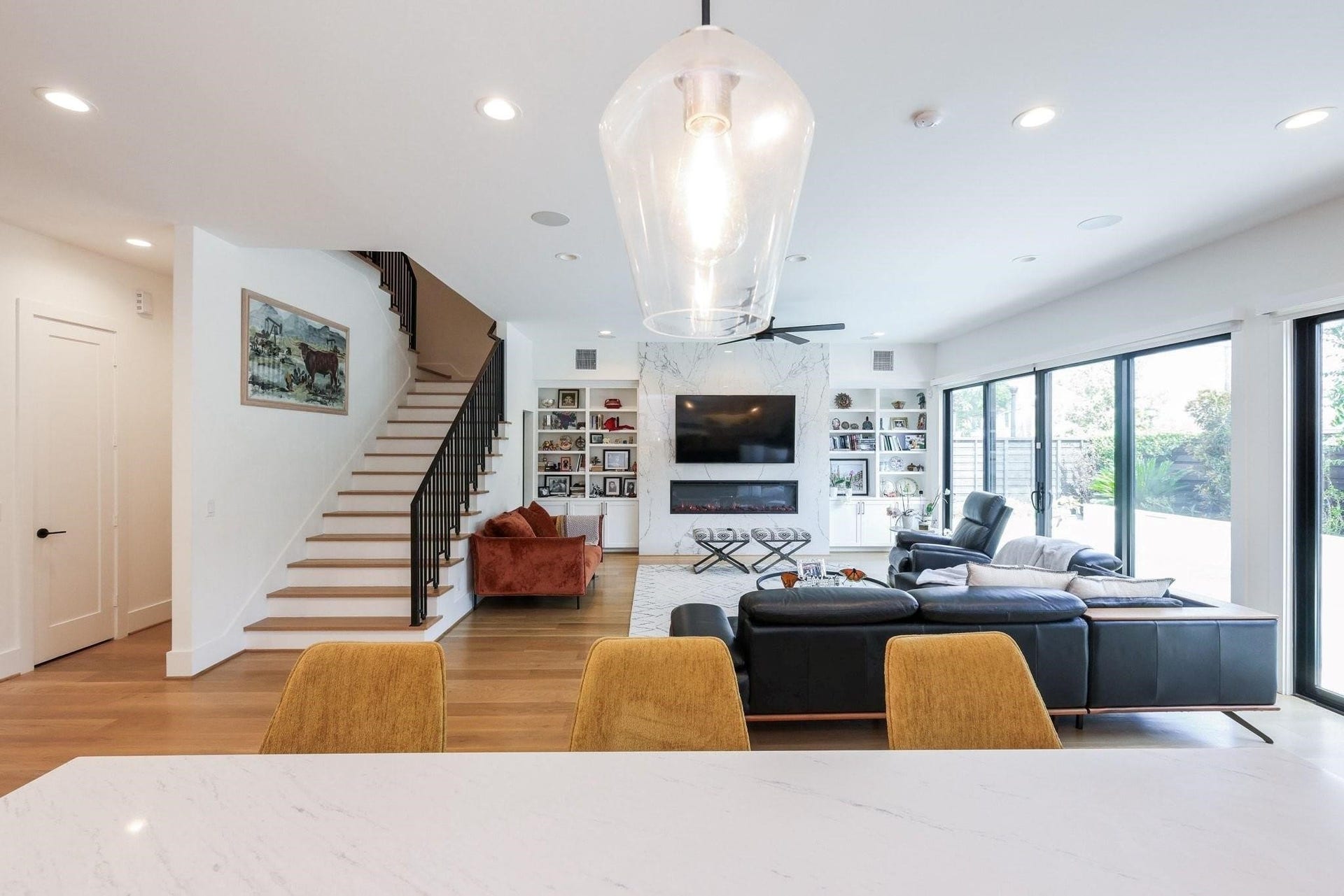 Living room view of model home.