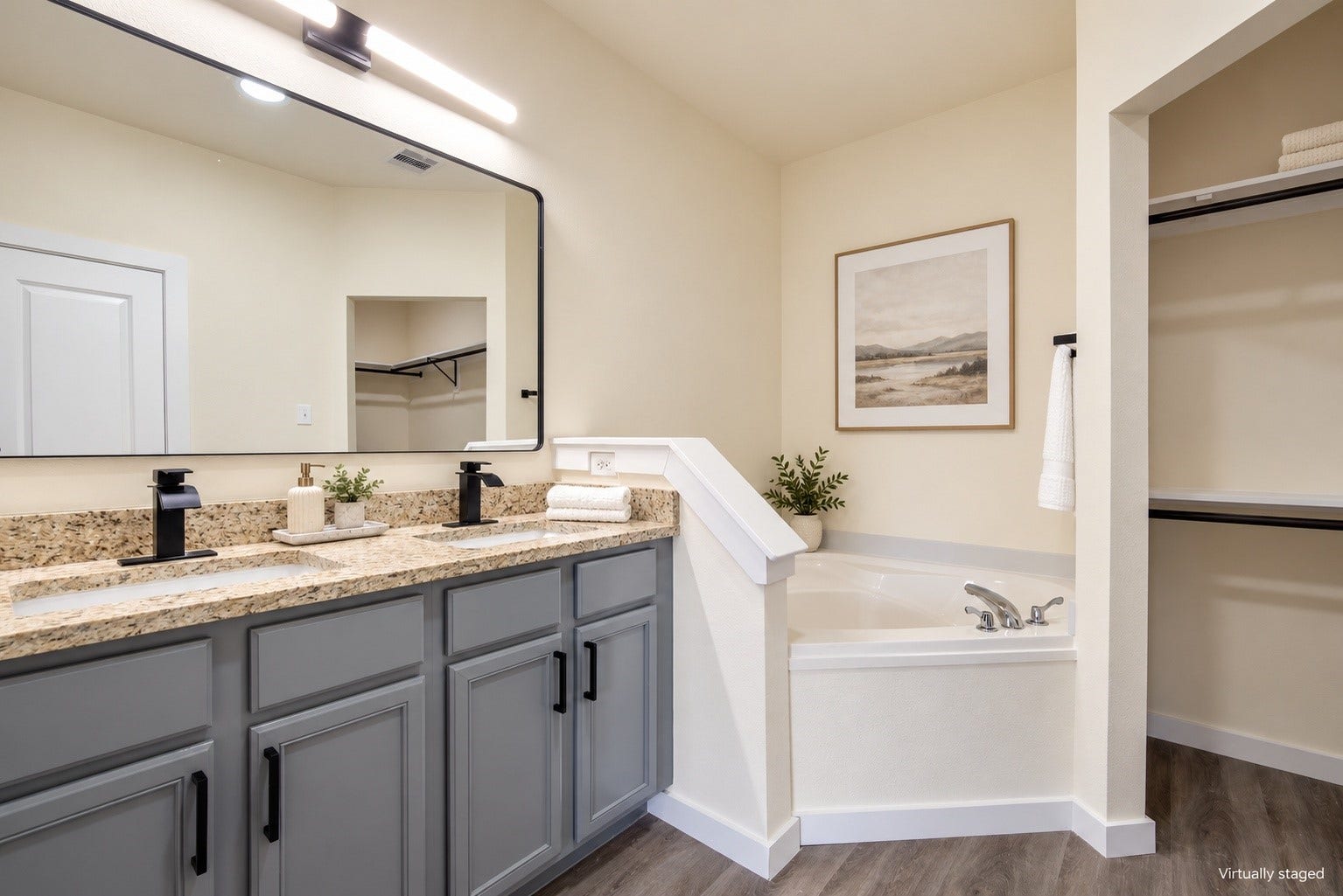 Virtually staged - primary bathroom