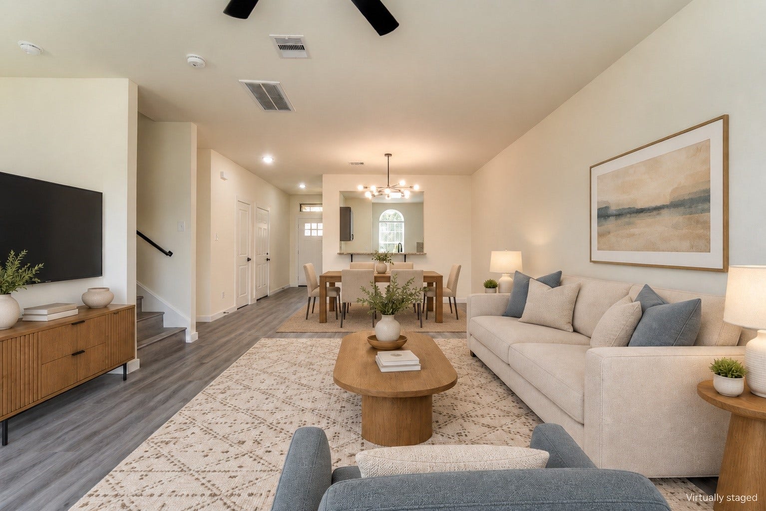 Virtually staged - open concept