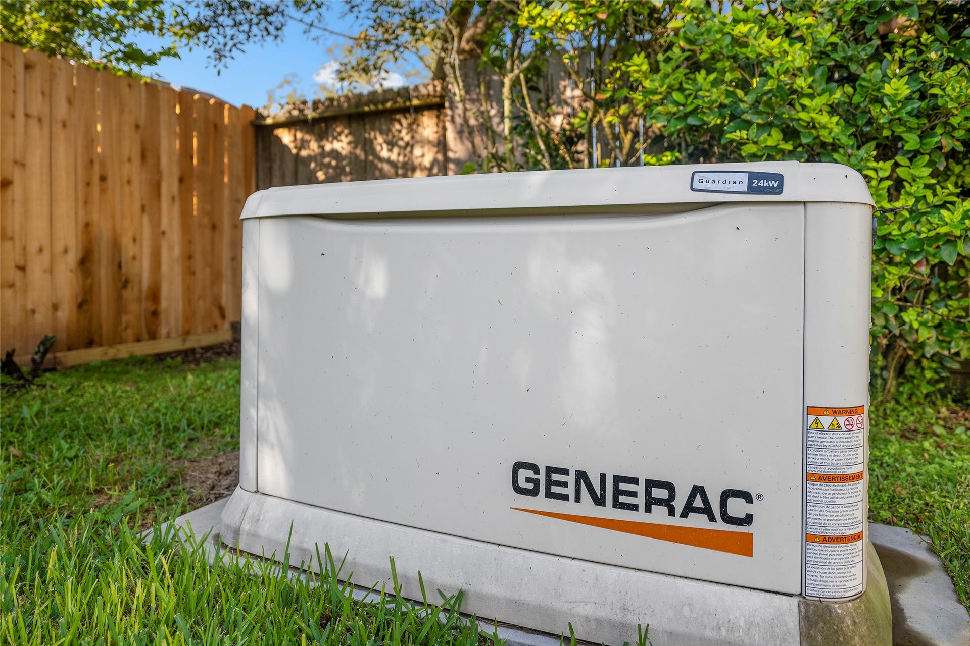 This home is equipped with a whole home generator. You won't have to worry about losing power during storm months as this generator automatically powers the whole home in the case of power outages.