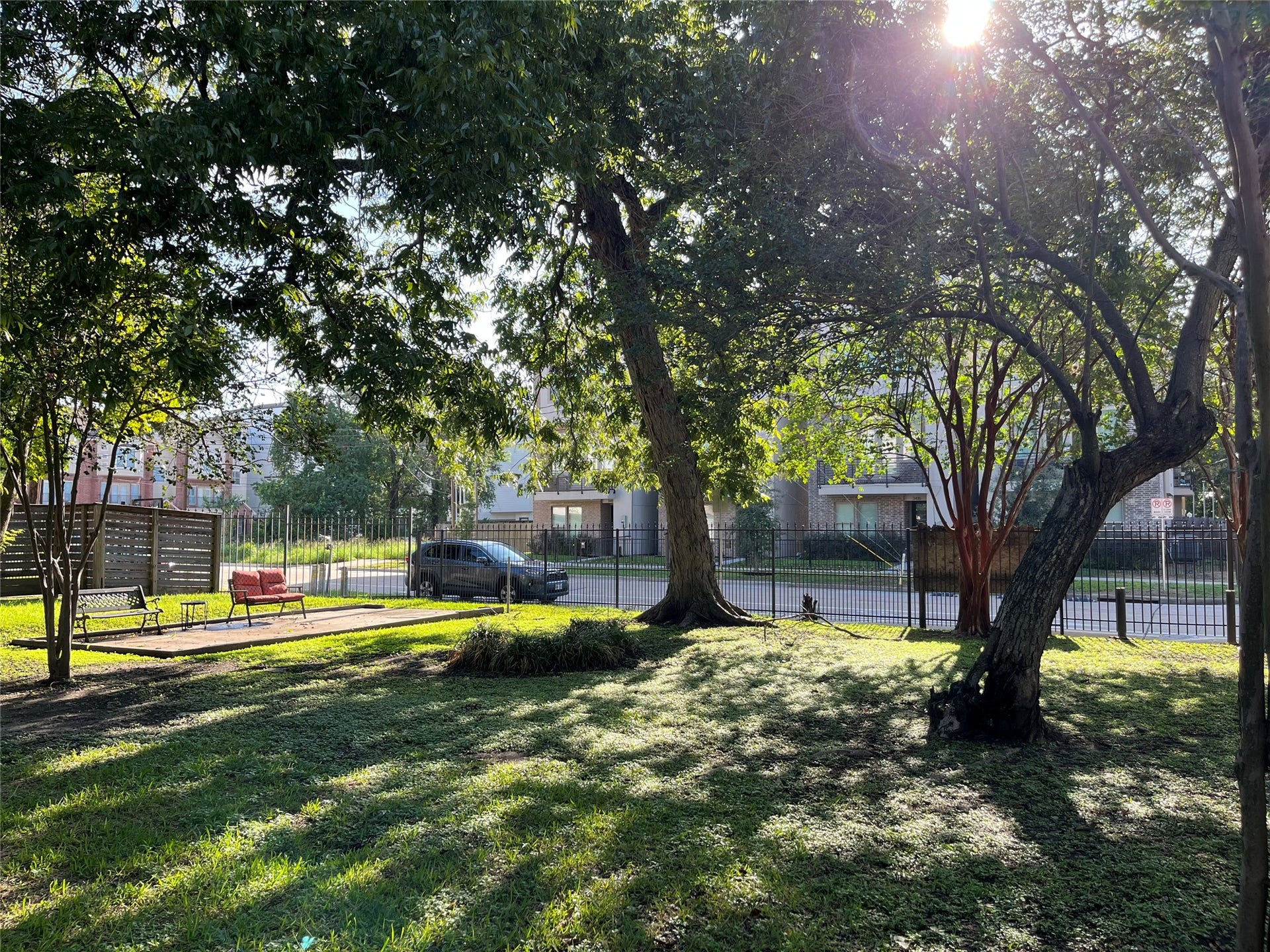 Property features a massive side yard that is for the use of all occupants.  This park like setting is perfect for entertainment, activity, and outdoor cooking.