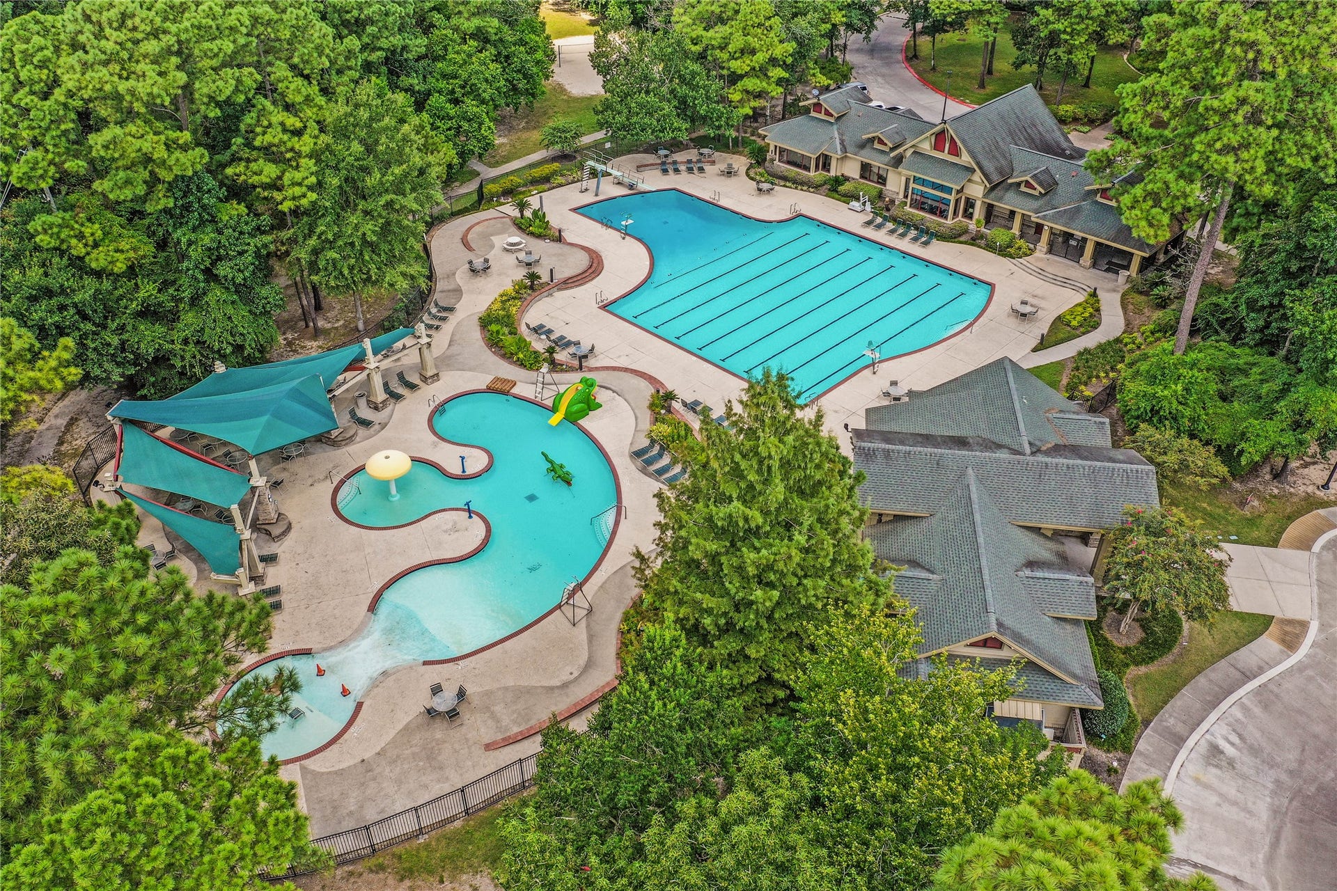 Eagle Springs is home to some incredible amenities. These are the pools located at the Athletic Club and is adjacent to the Fitness Center. There is another pool at the Island Club at Lake Montage, and a Splash Pad and Spray Park.