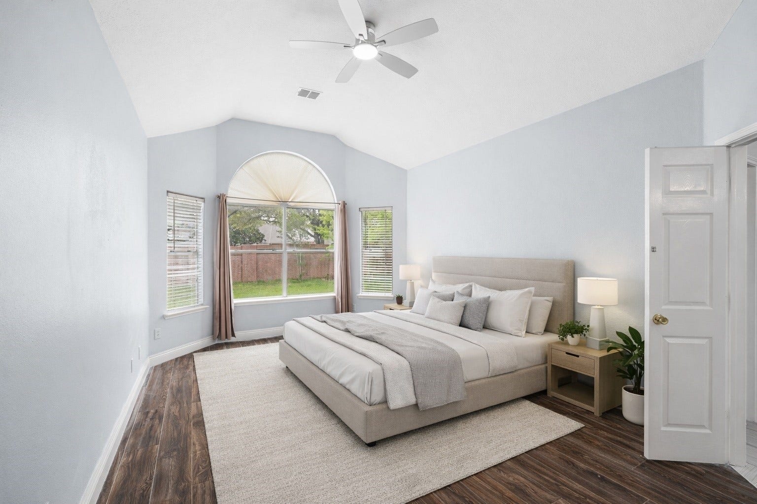 2623 Pine Shadows Drive, Sugar Land, TX 77479 Dreamy primary suite with high ceilings, arched windows, and tons of character