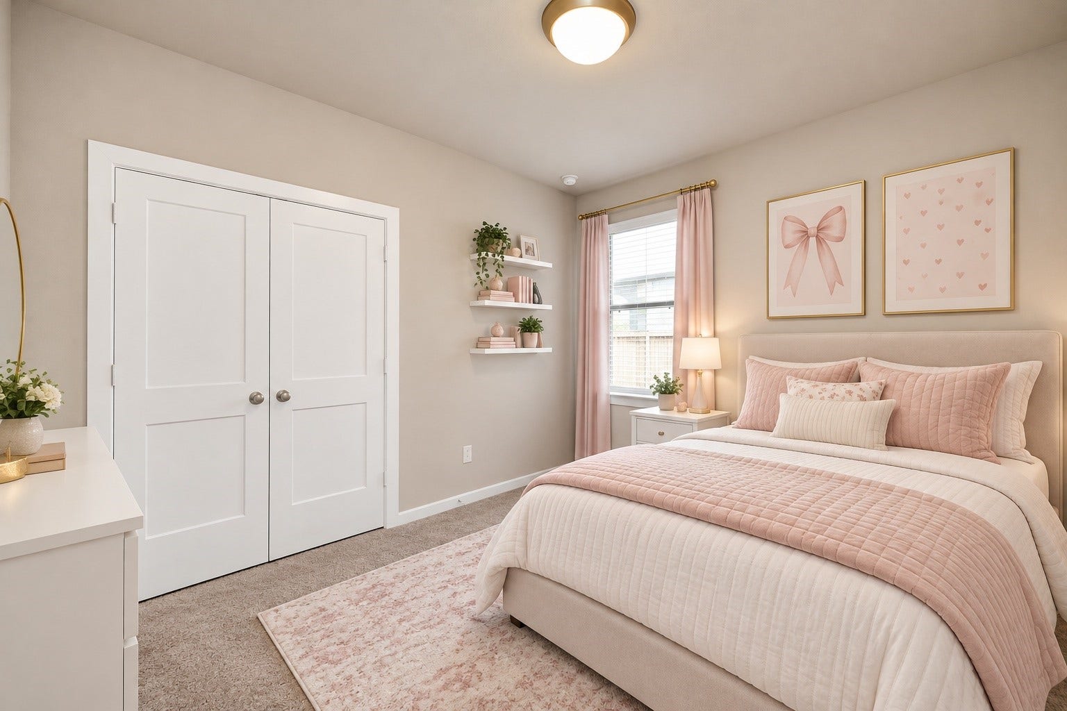 6110 Dovetail Cliff Court, Katy, TX 77493 Charming secondary bedroom with soft neutral finishes, ample closet space, and a ceiling fan.