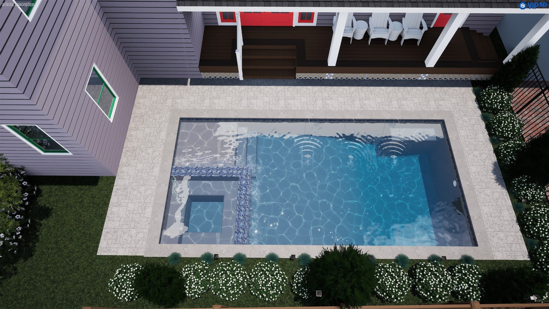 1521 Ovid Street, Houston, TX 77007 Do you see a pool in your future? This virtual rendering depicts just one of many options available to transform this pool size-yard into your private outdoor oasis!