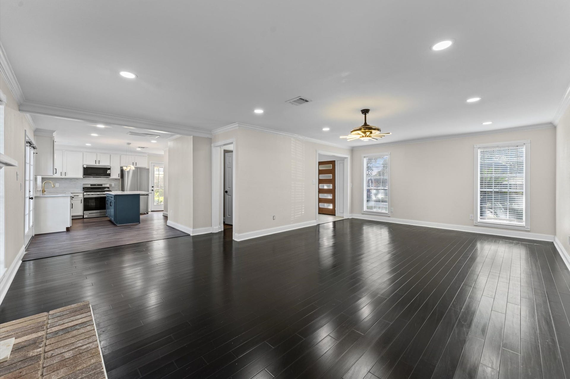 1118 Cheyenne Meadows Drive, Katy, TX 77450 The first-floor Living Room opens to the kitchen and Breakfast Room for an easy flow between the main living spaces.