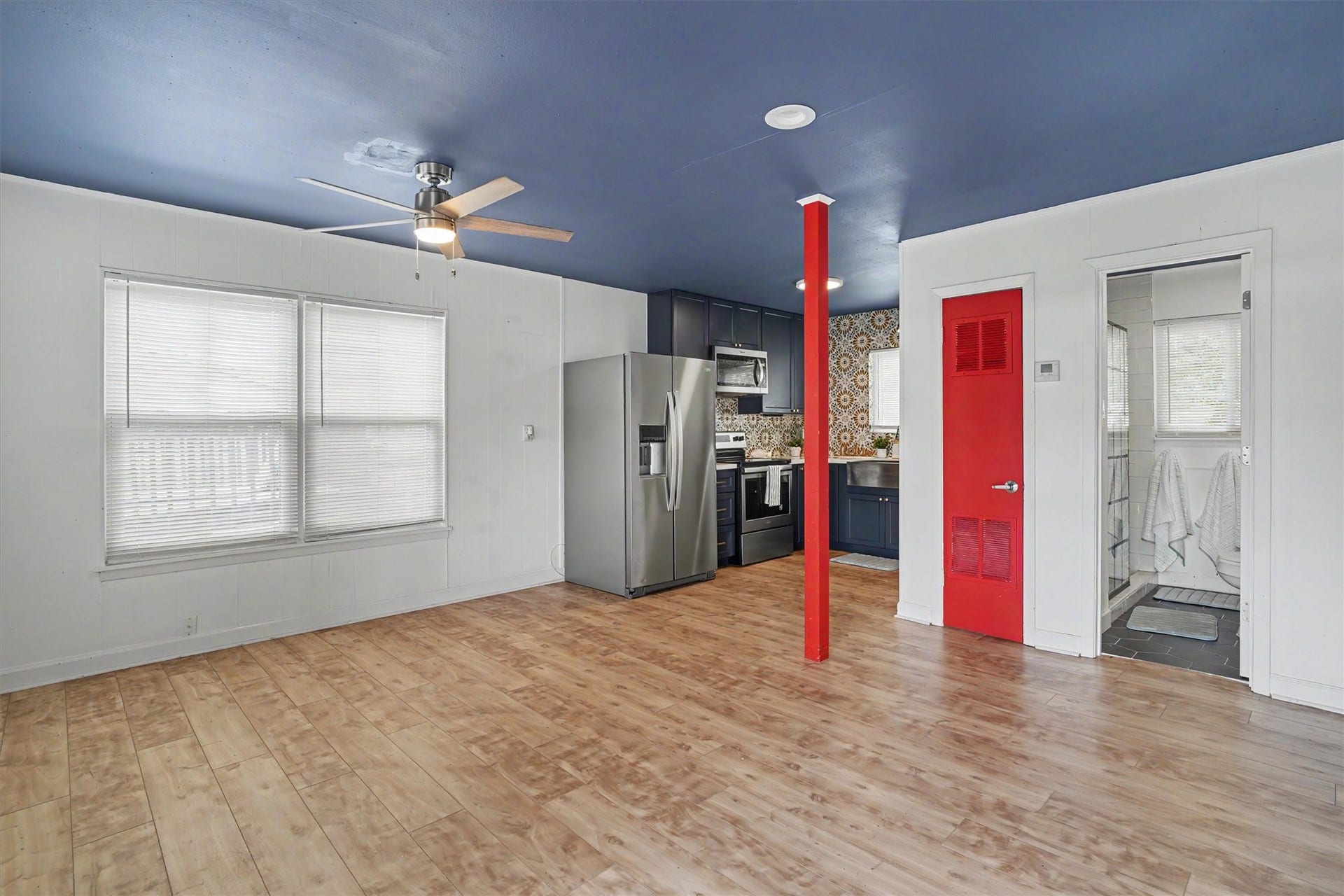 370 Ling Street, Bayou Vista, TX 77563 Walk into a remodeled modern interior including the kitchen, windows, bathrooms, floors, canned lighting