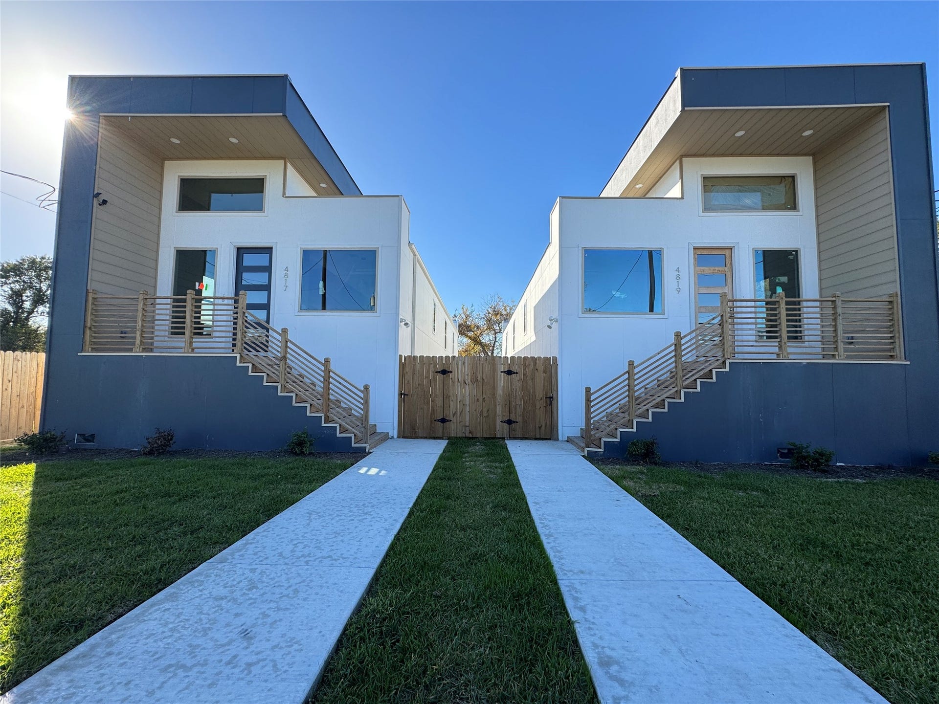 4819 Los Angeles Street, Houston, TX 77026 Modern new-construction exterior with contemporary architectural design, buy one or both together.