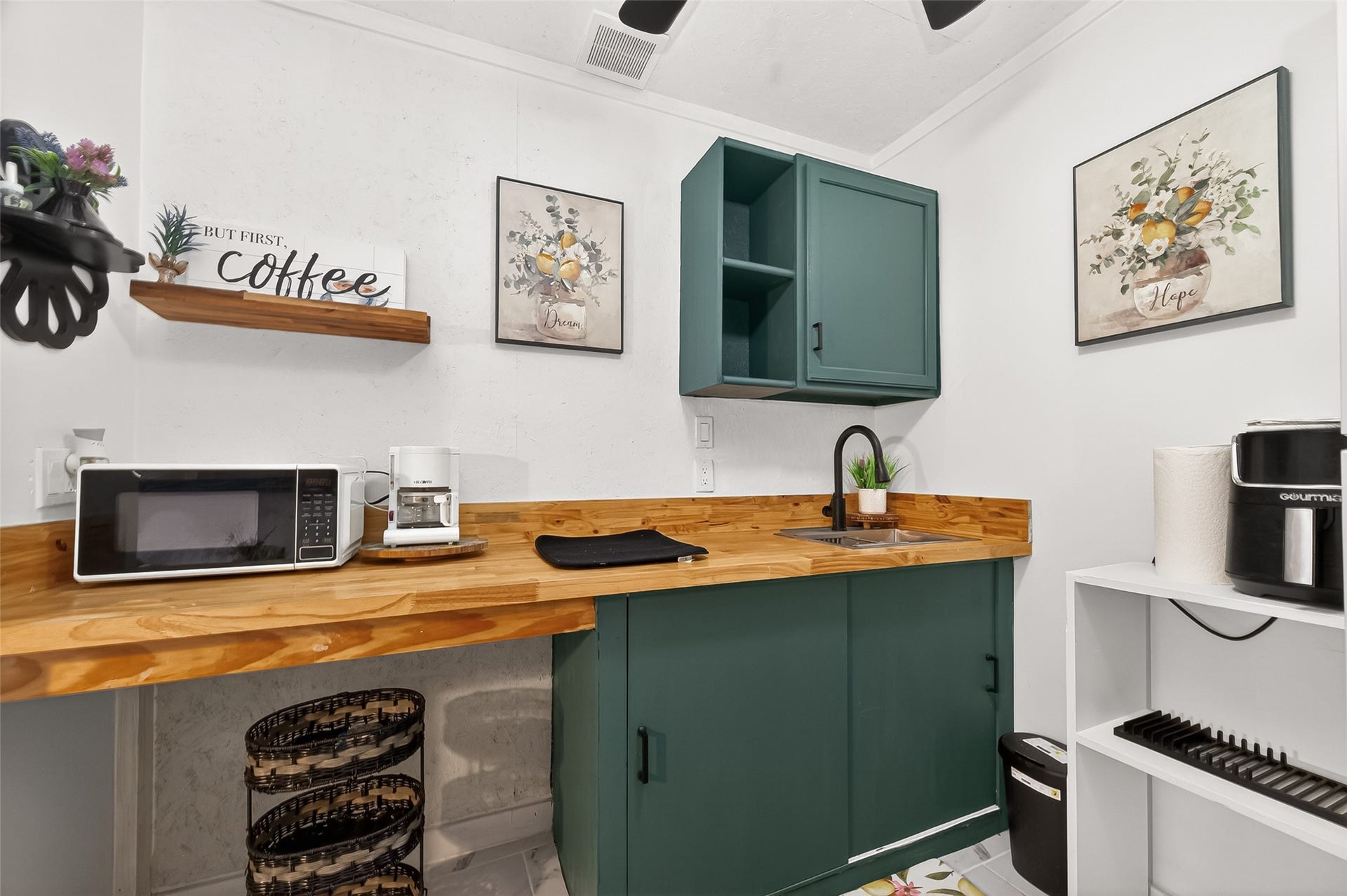 Fridge is included in the kitchen. Range will be added soon.
