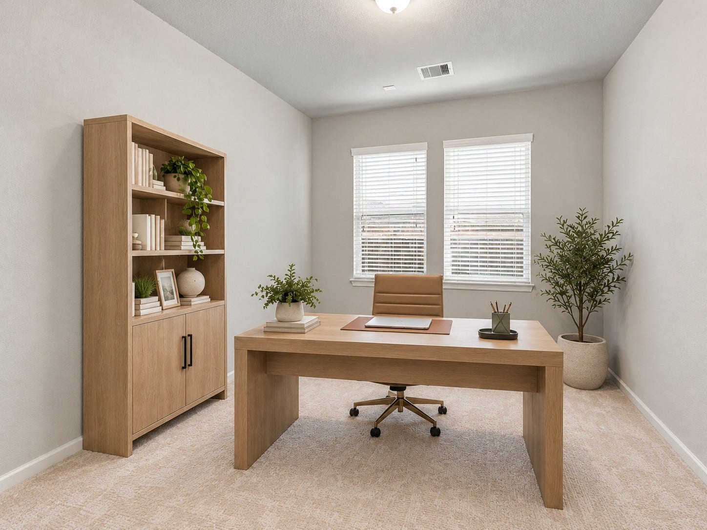 7814 Tindarey Maple Trace, Richmond, TX 77407 Closer view of the carpeted home office.**Virtually staged