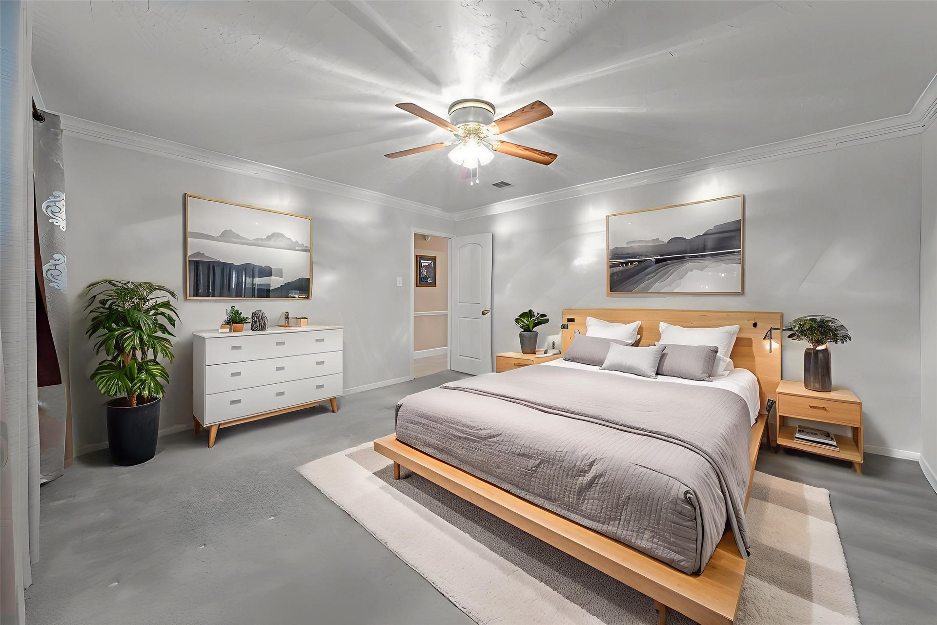 3805 Darling Avenue, Pasadena, TX 77503 Virtually staged primary bedroom to show use of space & design potential.