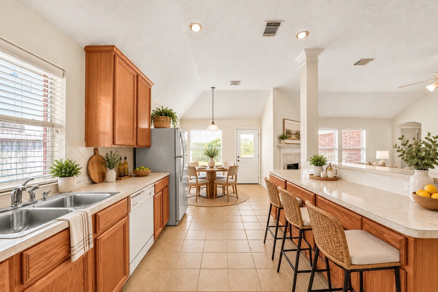 5707 Emerald Brook Lane, League City, TX 77573 Open Kitchen to entertain guests (Staged)