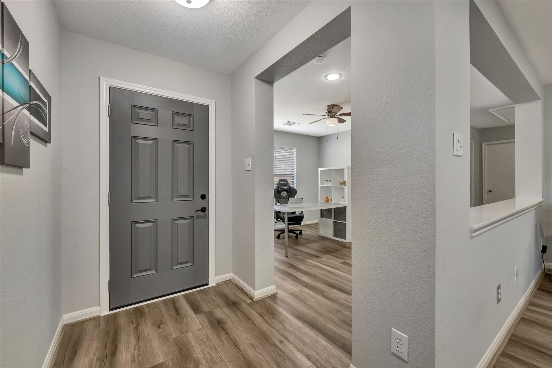 4802 Quiet Canyon Drive, Friendswood, TX 77546 Just inside, there is a versatile flex room immediately on the left.
