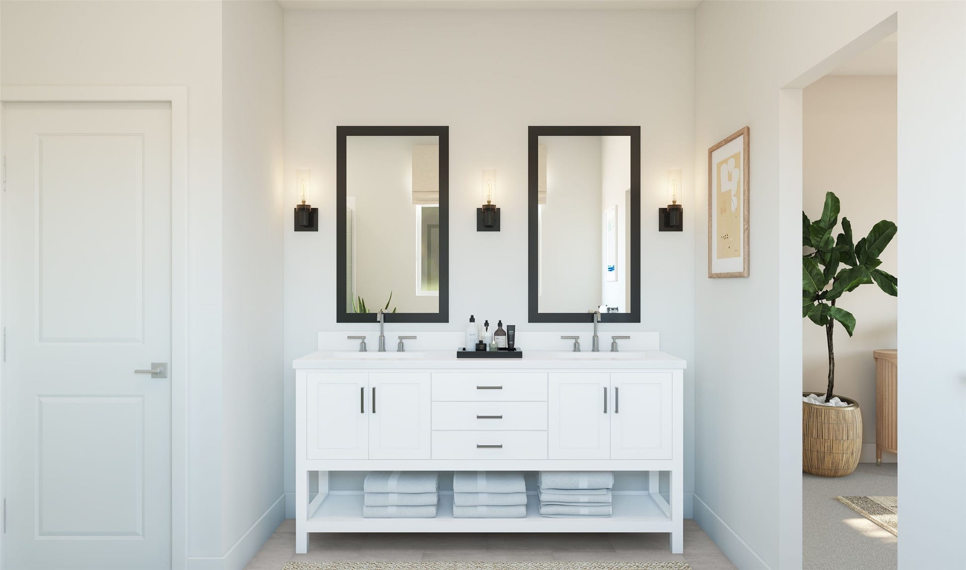 13314 Leon Hollow Lane, Houston, TX 77048 Relaxing primary bath (*Artist rendering used for illustration purposes only. Colors/finishes may differ from the ones currently selected in the home.)