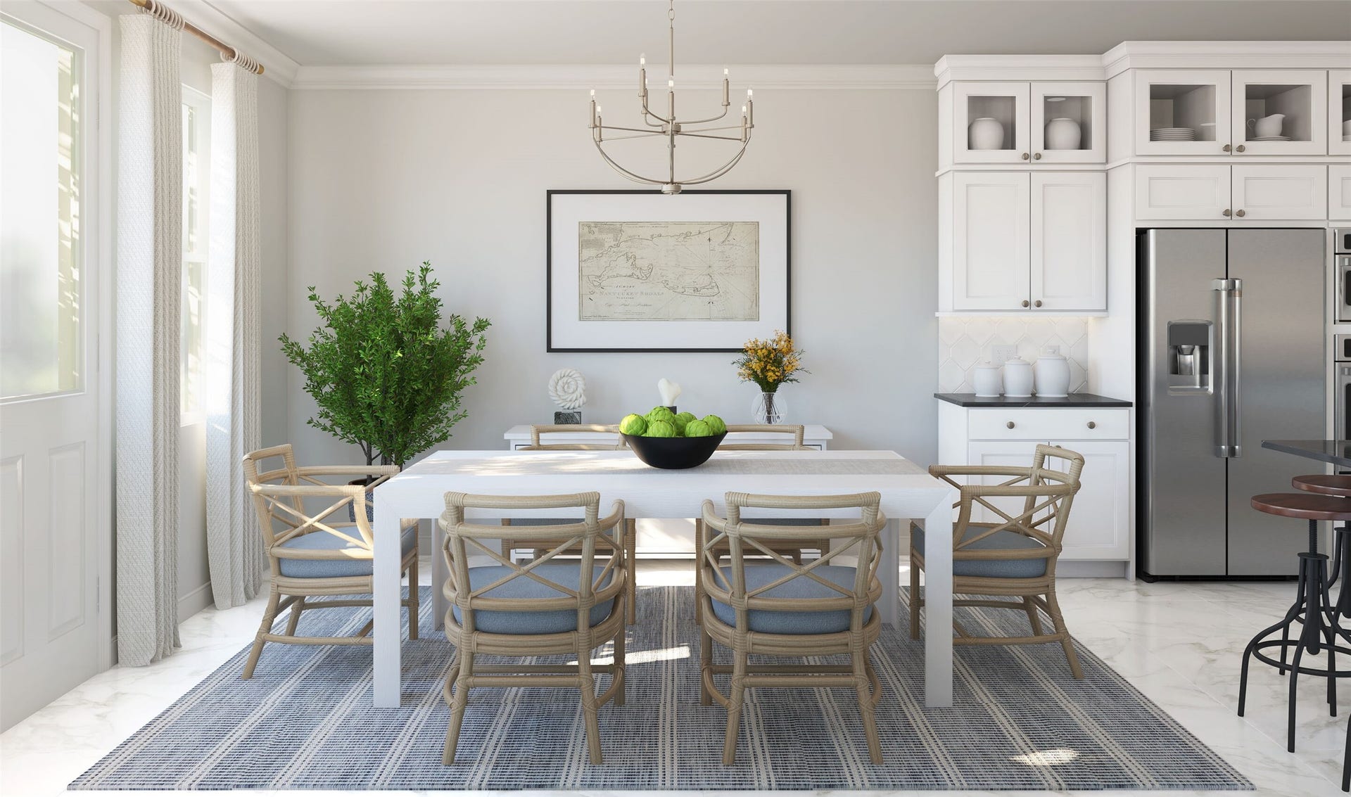 13314 Leon Hollow Lane, Houston, TX 77048 Sun-lit dining area (*Artist rendering used for illustration purposes only. Colors/finishes may differ from the ones currently selected in the home.)