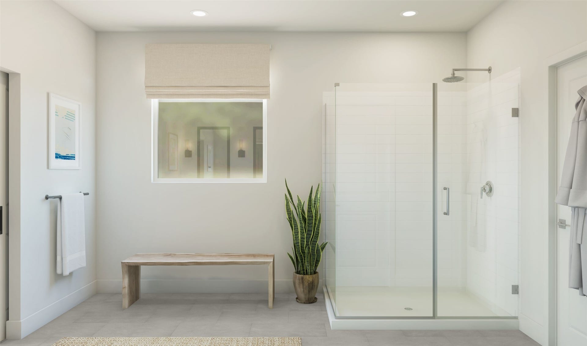 13314 Leon Hollow Lane, Houston, TX 77048 Serene primary bath (*Artist rendering used for illustration purposes only. Colors/finishes may differ from the ones currently selected in the home.)