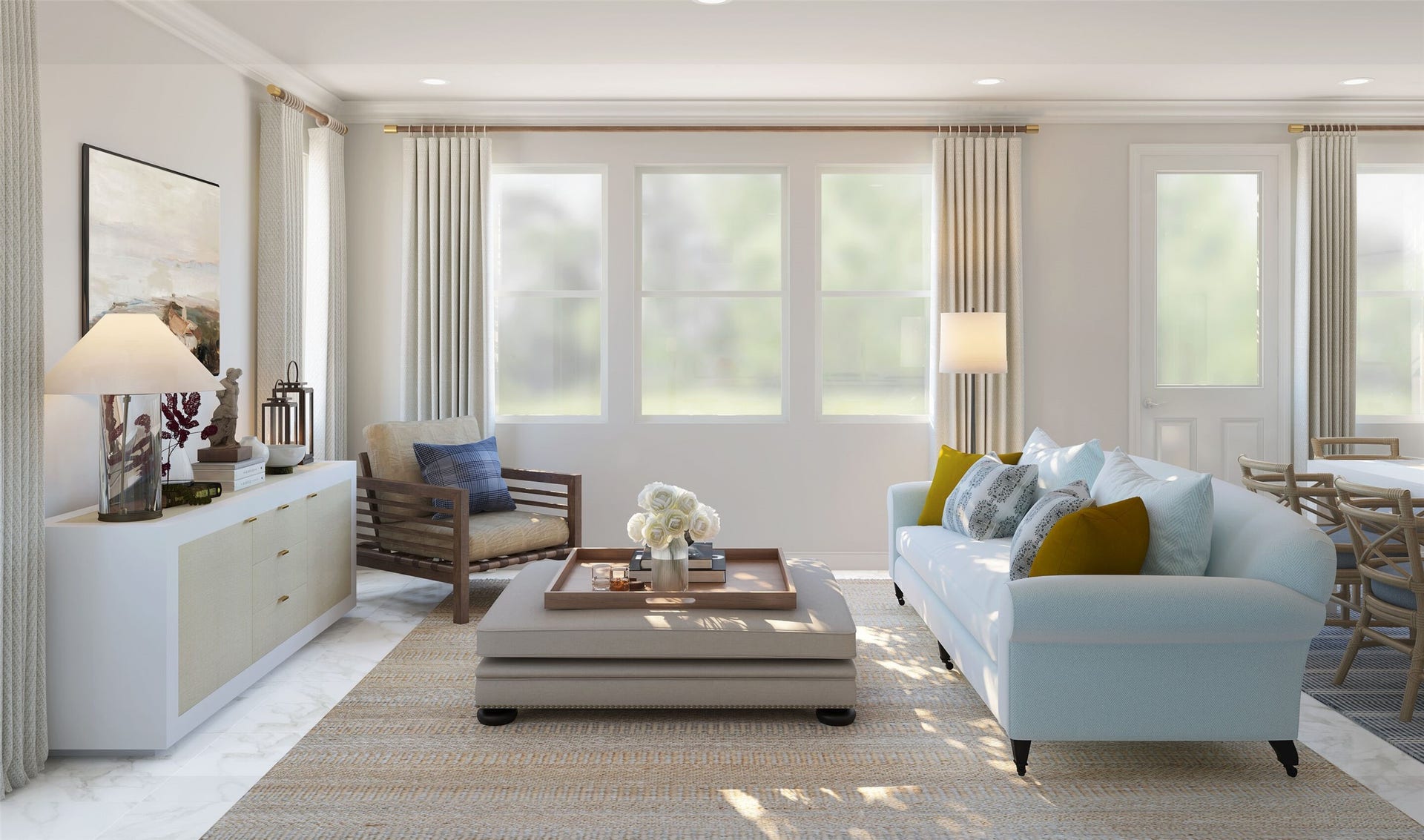 13314 Leon Hollow Lane, Houston, TX 77048 Cozy great room (*Artist rendering used for illustration purposes only. Colors/finishes may differ from the ones currently selected in the home.)