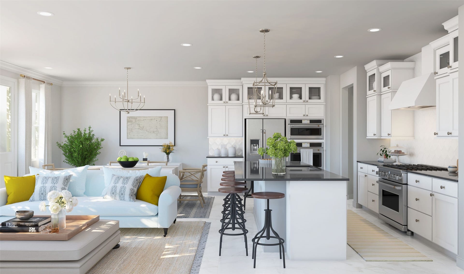 13314 Leon Hollow Lane, Houston, TX 77048 Lovely kitchen (*Artist rendering used for illustration purposes only. Colors/finishes may differ from the ones currently selected in the home.)