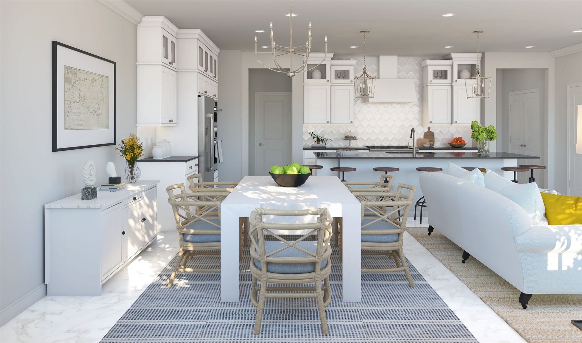 13314 Leon Hollow Lane, Houston, TX 77048 Charming dining area (*Artist rendering used for illustration purposes only. Colors/finishes may differ from the ones currently selected in the home.)