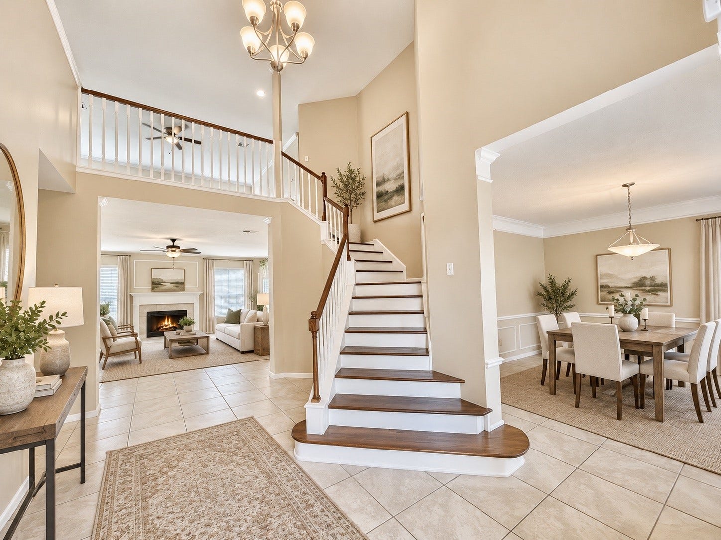 14206 Torrey Vista Drive, Houston, TX 77014 Formal Entry leads into the formal dining and living area, virtually staged to show possibilities.