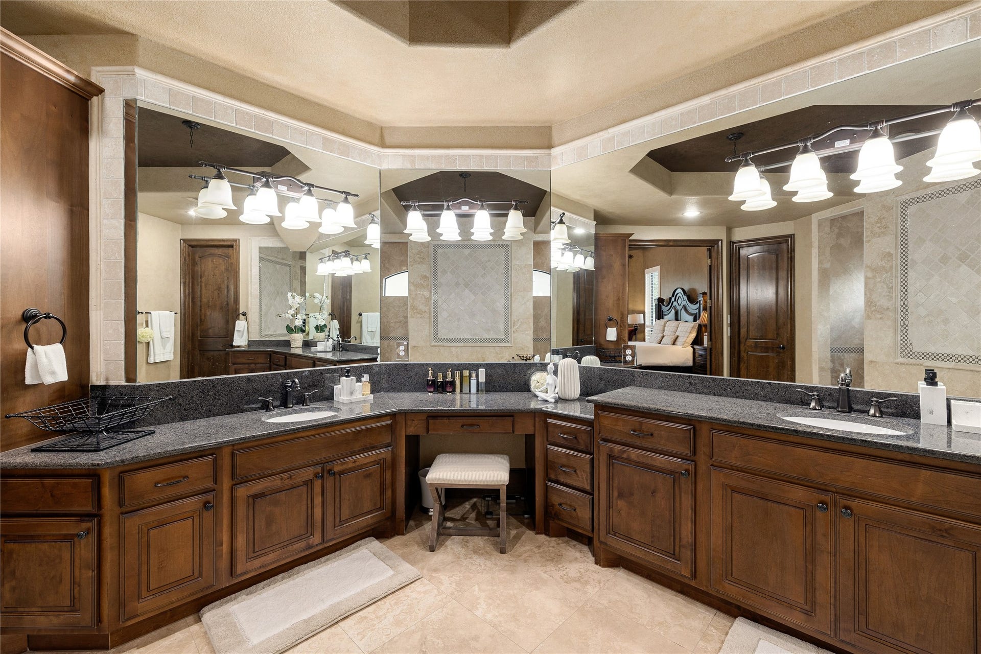 27711 Charter Lake Lane, Katy, TX 77494 Spa-inspired bath with oversized shower, soaking tub, dual vanities, and generous walk-in closet.