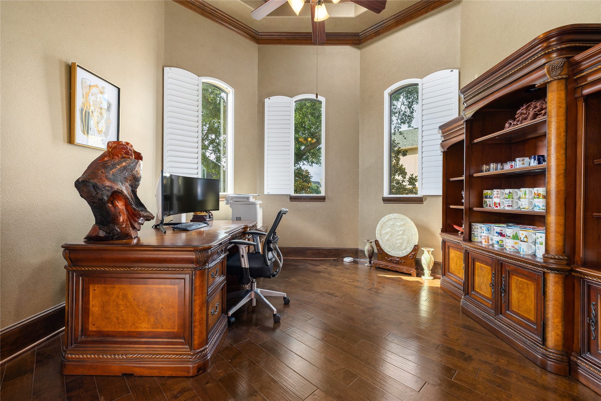 27711 Charter Lake Lane, Katy, TX 77494 Dedicated study featuring custom cabinetry, ideal for working from home.