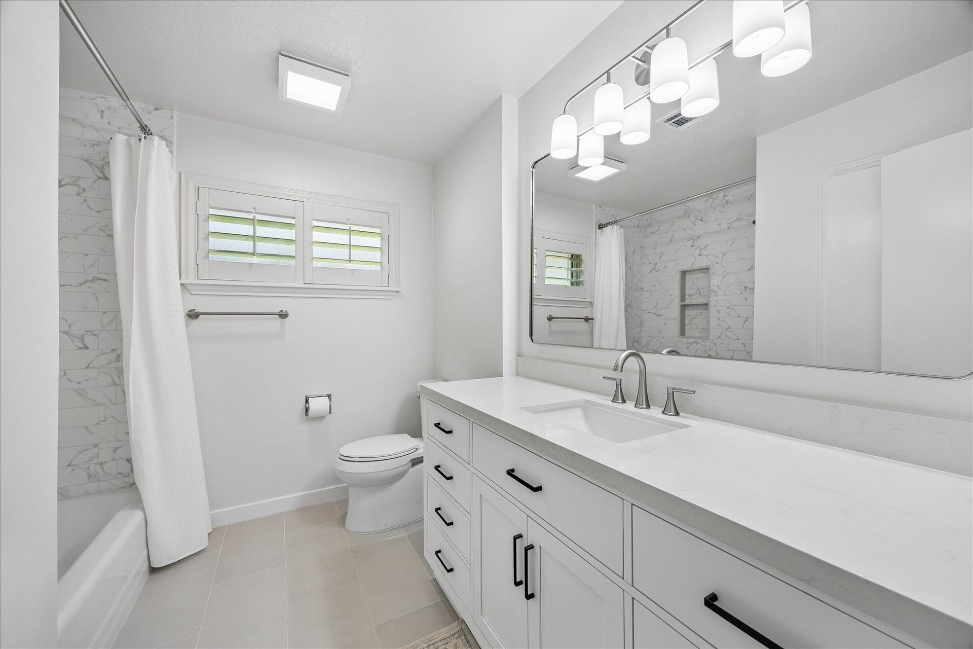 The guest bath has been completely remodeled as well.