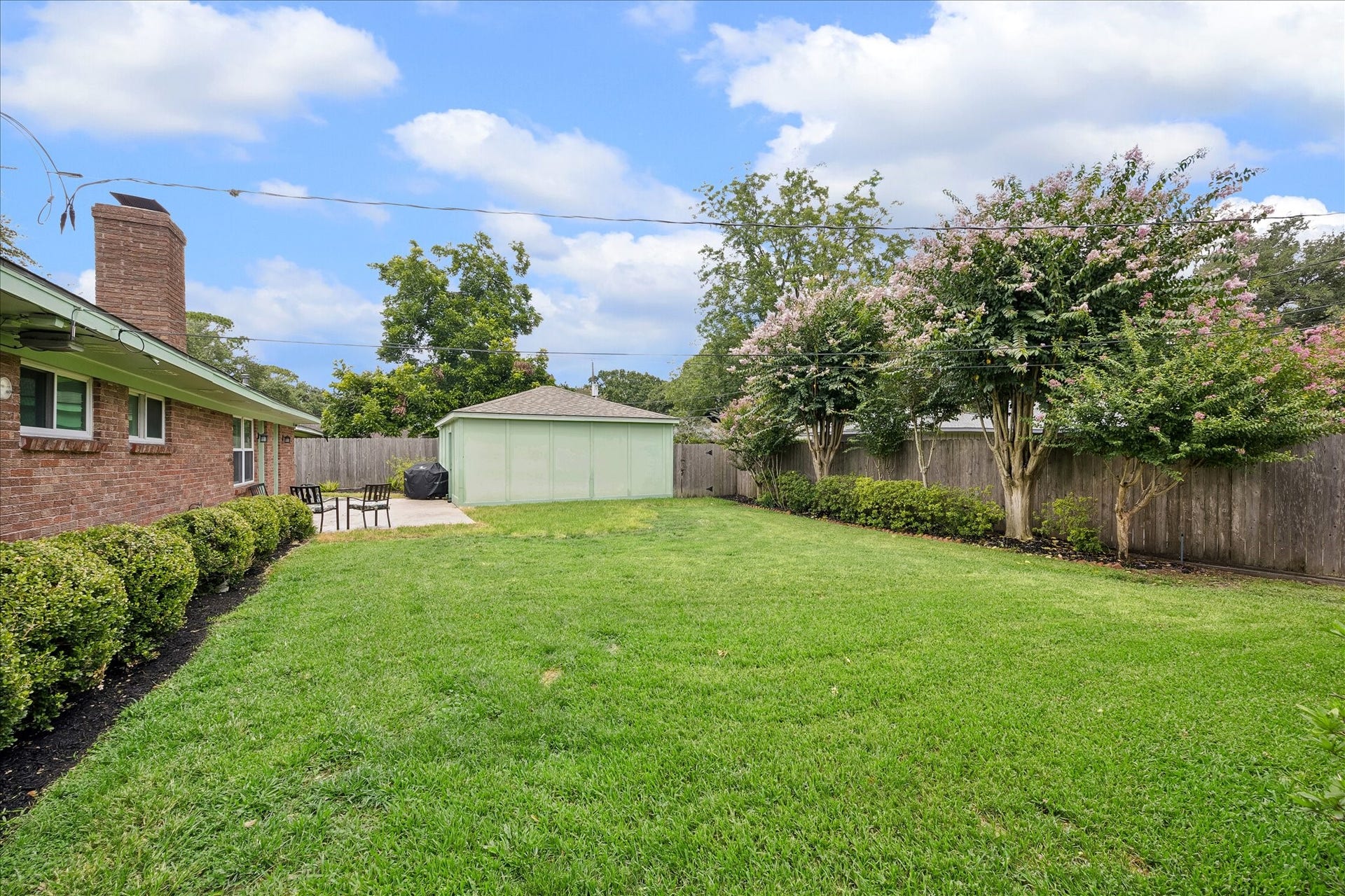 Great back yard! Room for a pool, or a great play area. Nice landscaping.