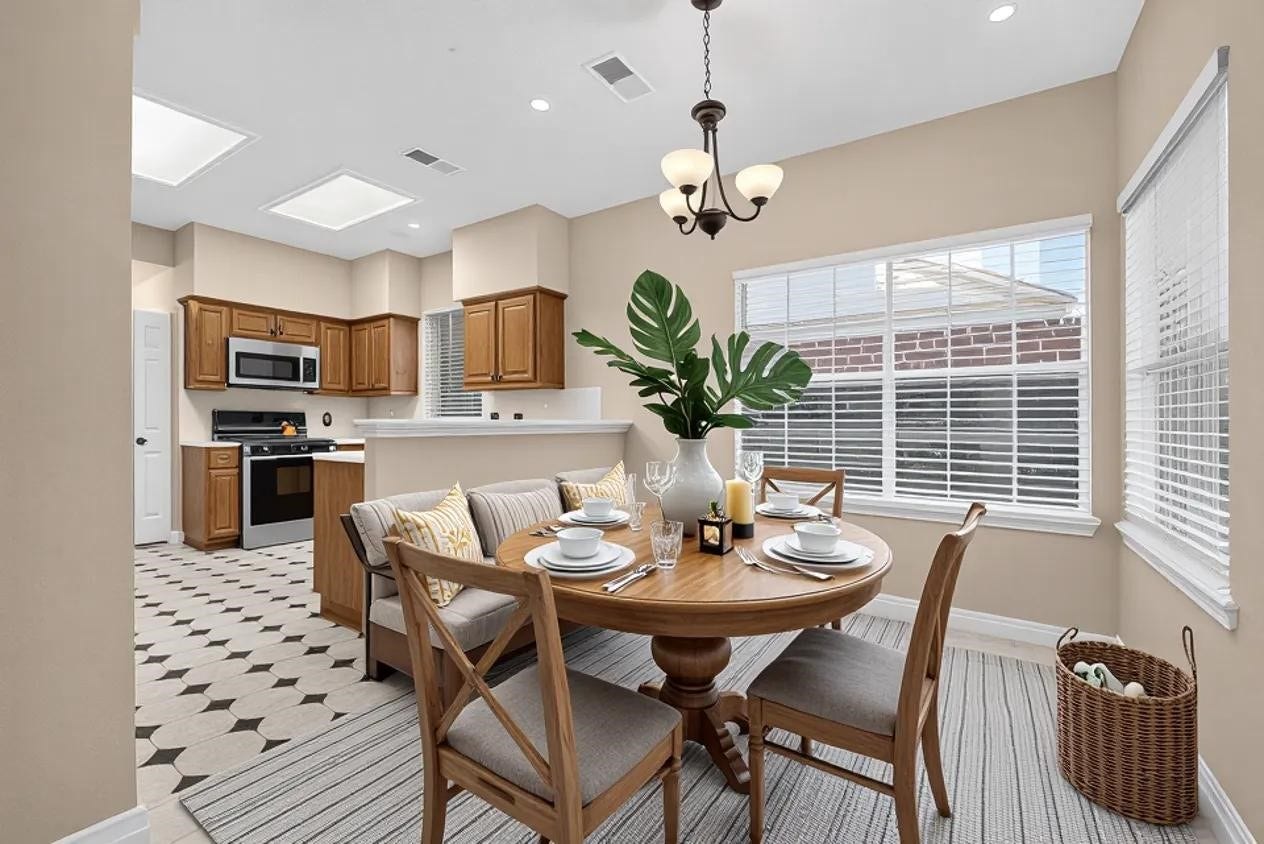 16002 Brittany Knoll Drive, Houston, TX 77095 The breakfast room also has lots of windows for that natural light. Virtually staged photo.