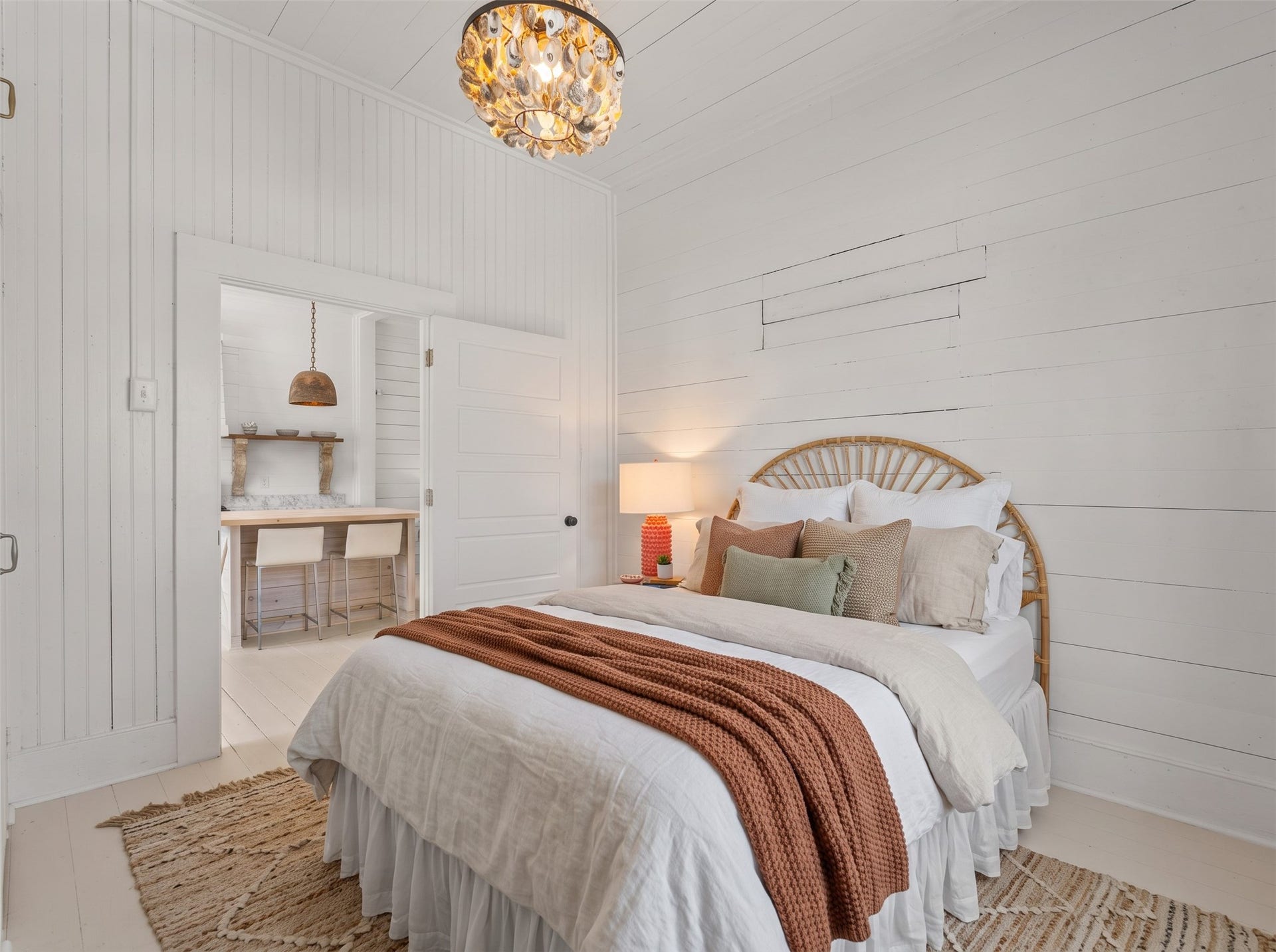 4201 Avenue R, Galveston, TX 77550 Comfortable bedroom with charming cottage-style details.
