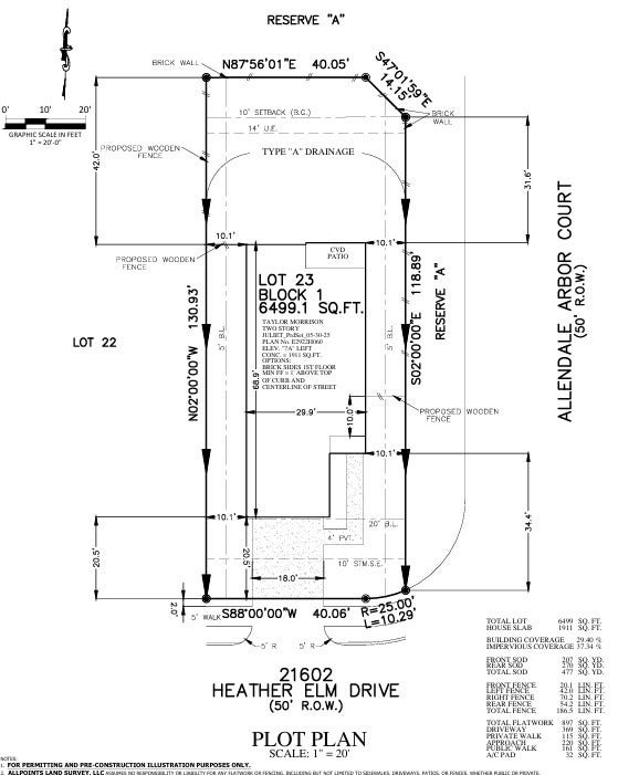 21602 Heather Elm Drive, Cypress, TX 77433 21602 Heather Elm Drive Preliminary Plot Plan