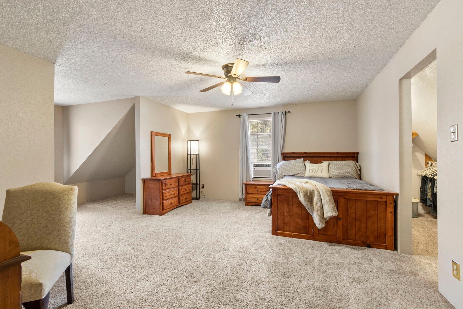 Two large upstairs bedrooms offer plenty of space for sharing, relaxing, or creating a flexible setup.