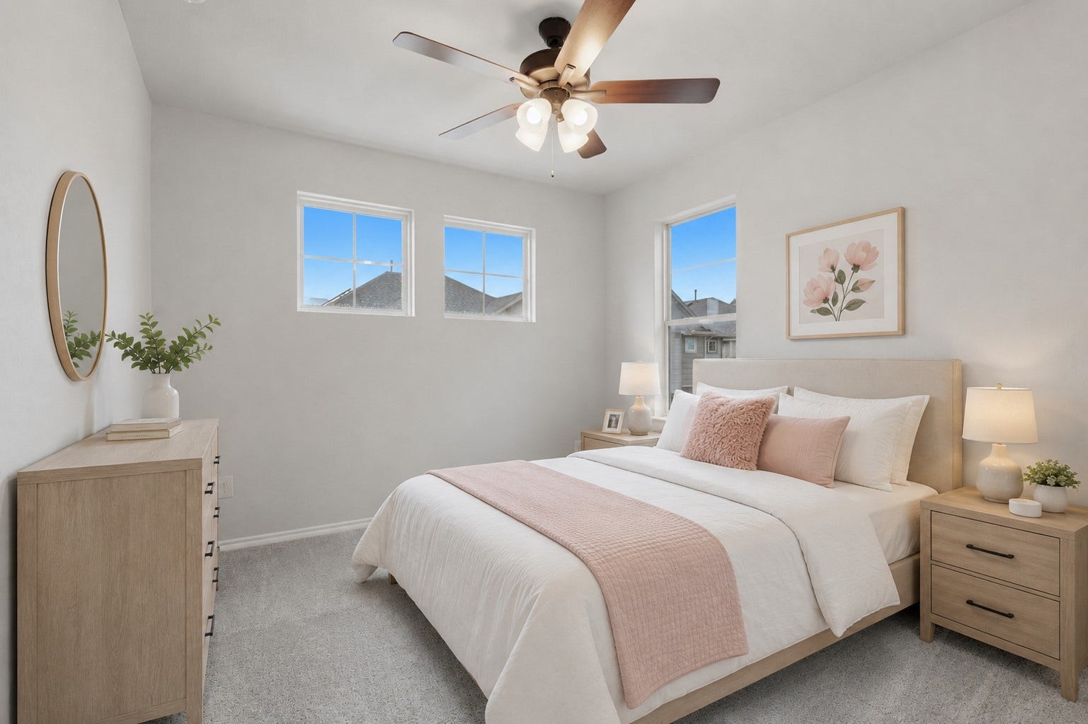 4028 Starbright Street, Houston, TX 77018 Bedroom 4 offers a multi-window layout with abundant natural light from multiple directions.**Virtually staged