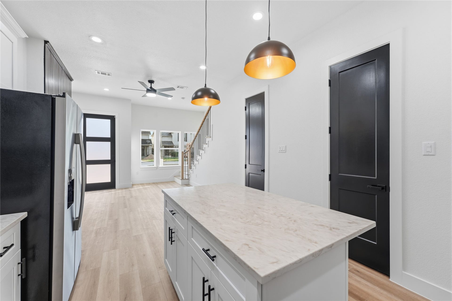 4653 Phlox Street, Houston, TX 77051 First Floor Kitchen + Living with Fridge Included