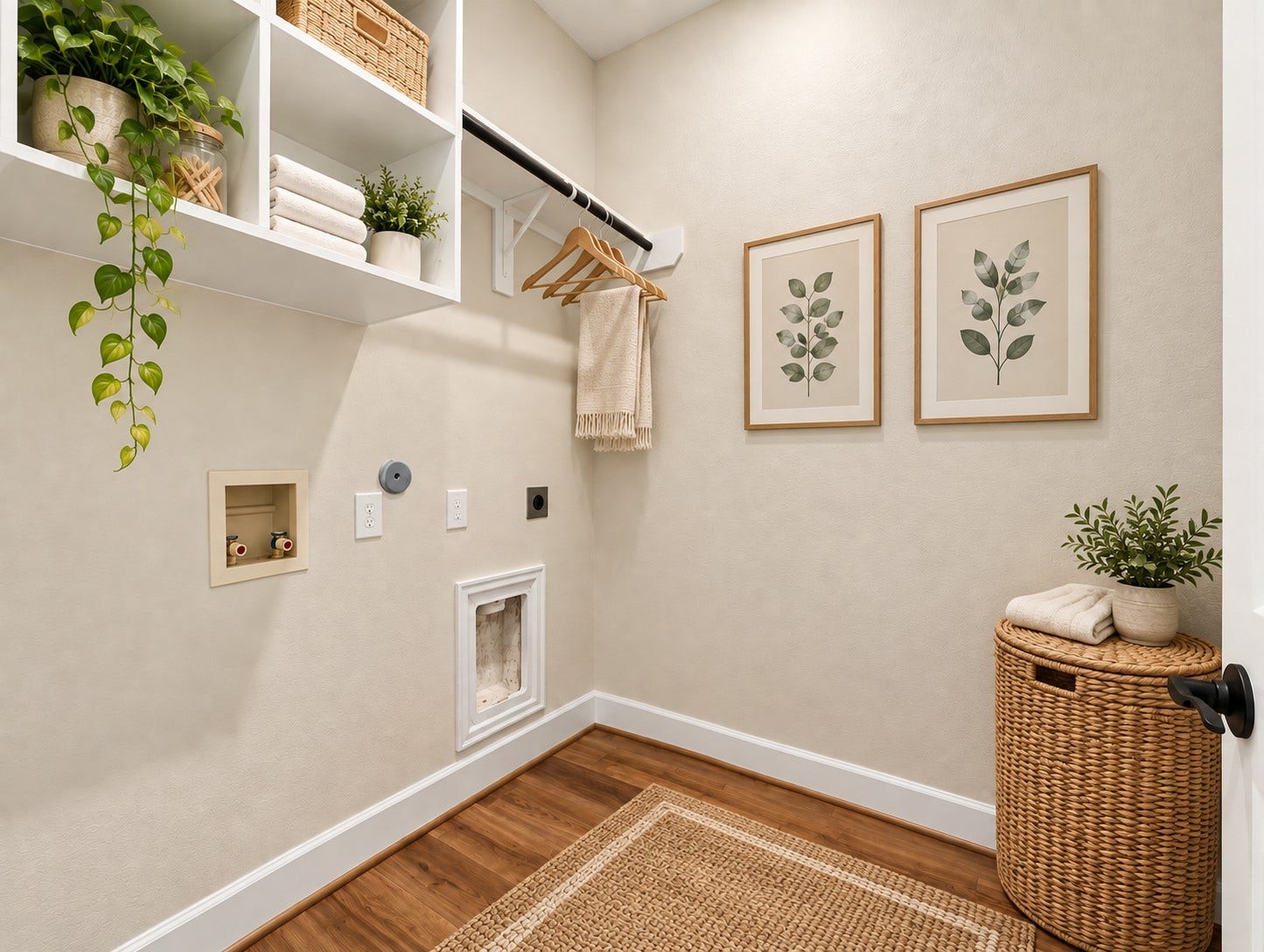 146 Dove Springs Court, Conroe, TX 77304 The utility room is located downstairs, it built-in shelves for all of your laundry room items.