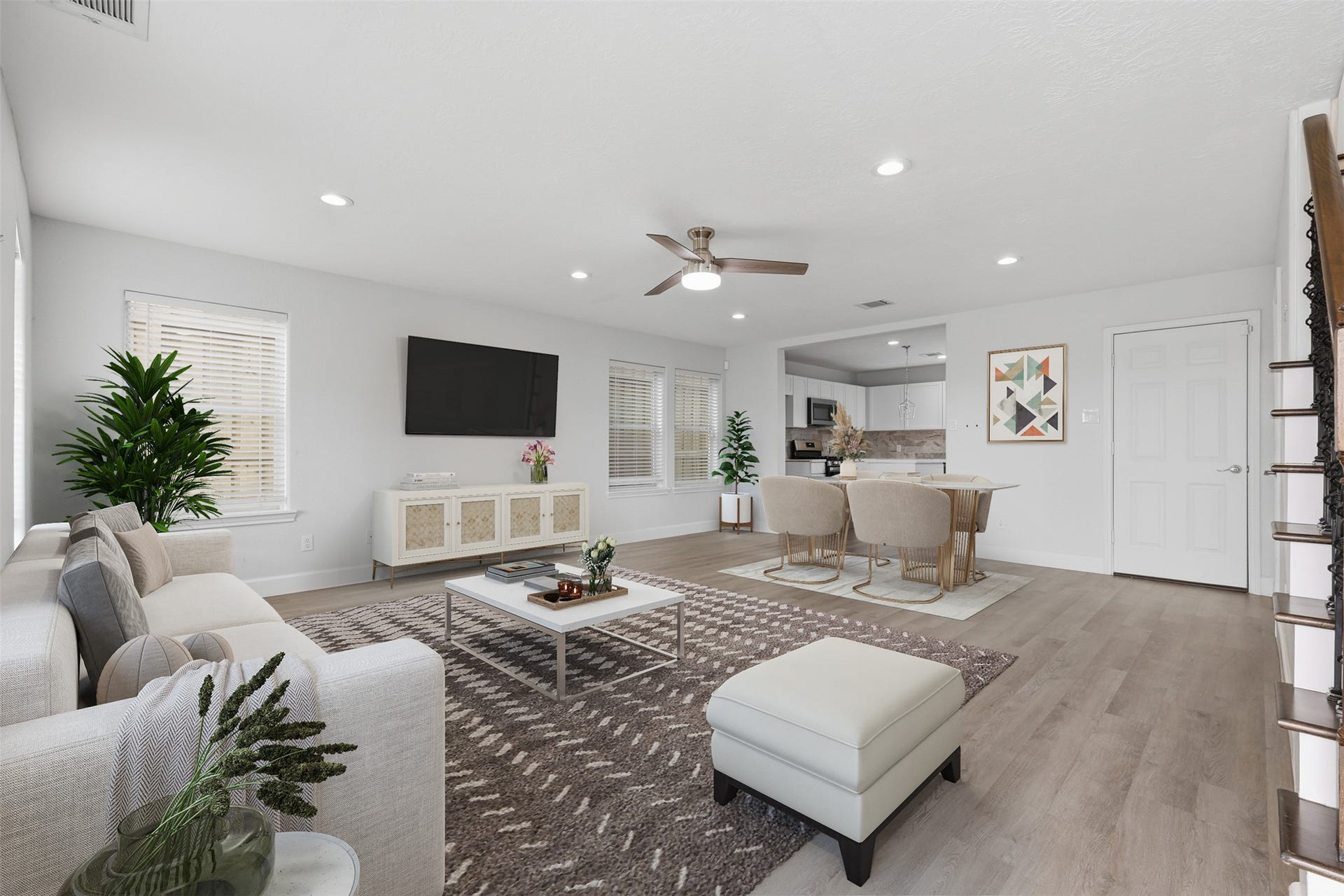 9026 Mcgallion Road, Houston, TX 77022 Virtually staged living room