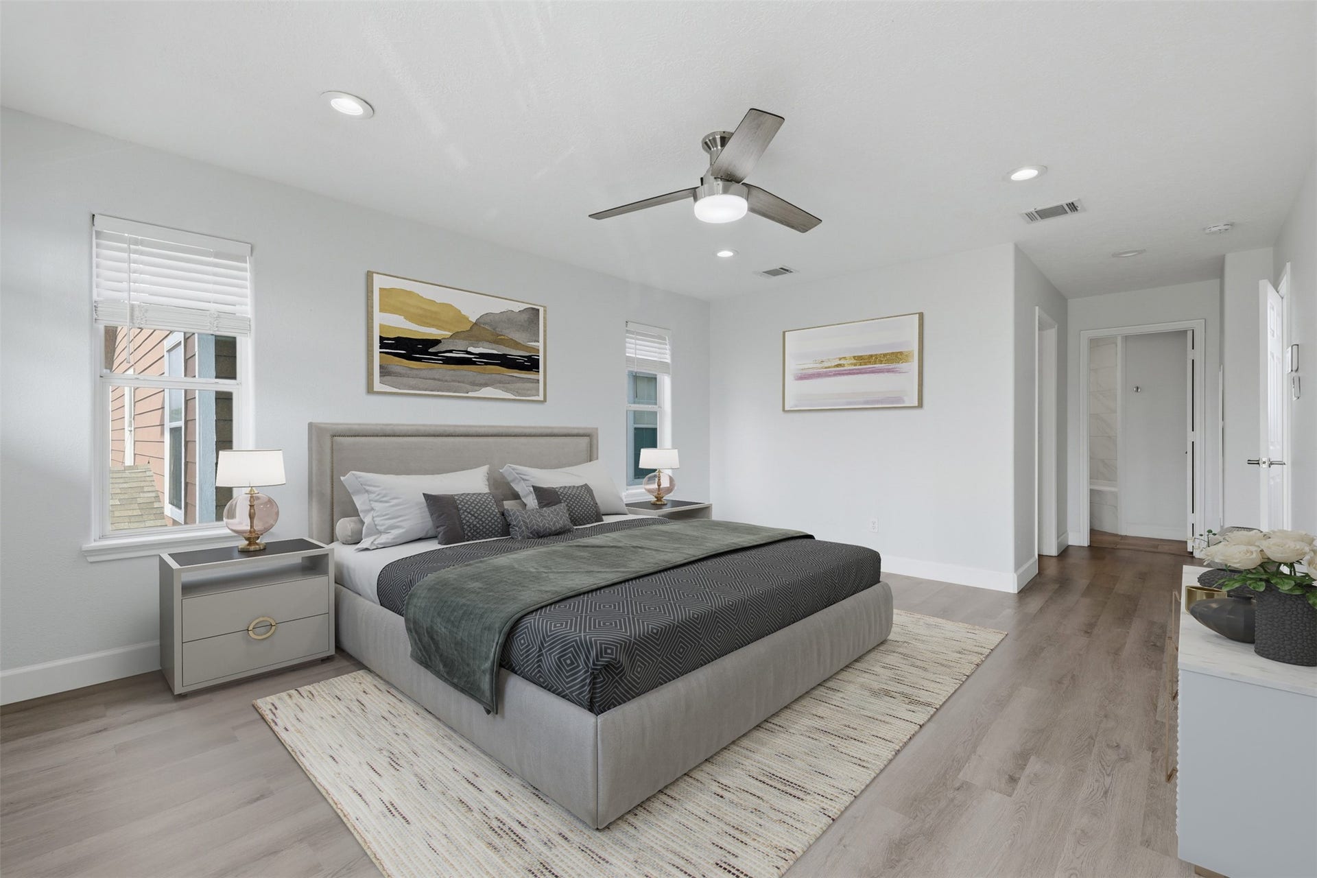 9026 Mcgallion Road, Houston, TX 77022 Virtually Staged Primary Bedroom