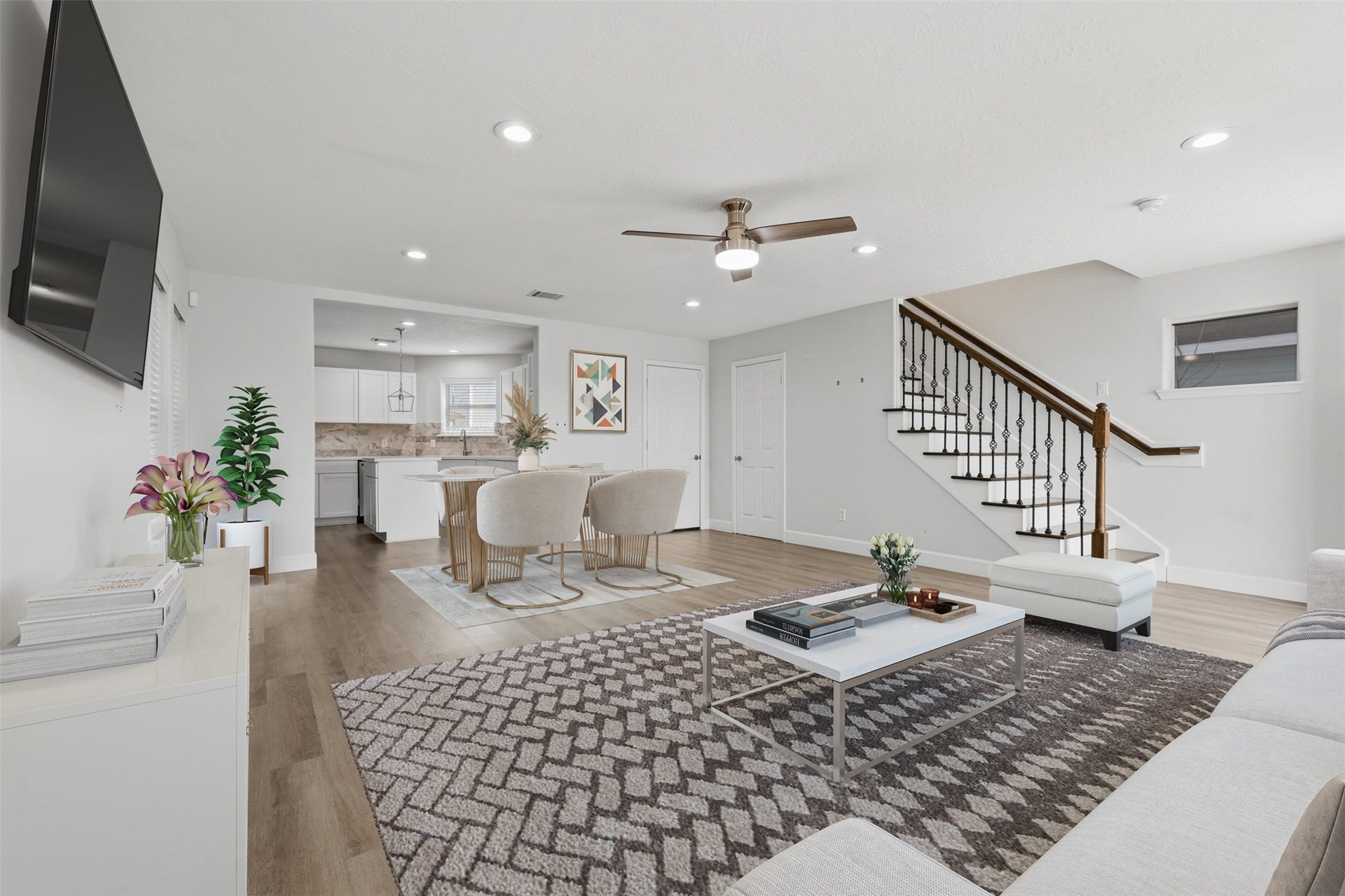 9026 Mcgallion Road, Houston, TX 77022 Virtually staged living room